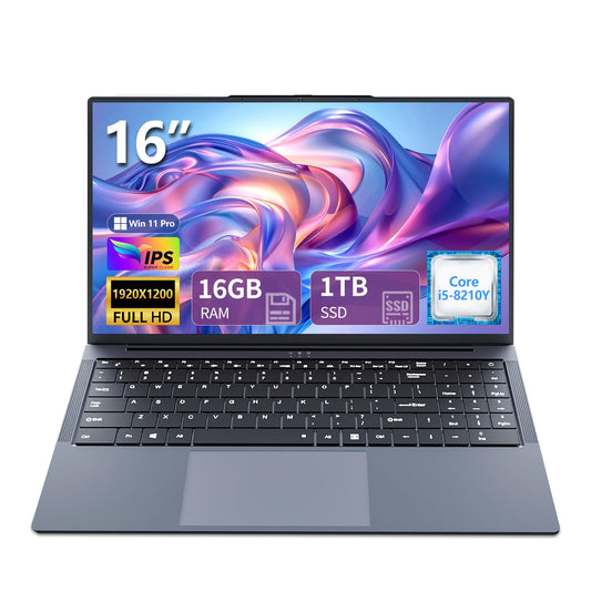 Omnica Gaming Laptop i5, 16 inch Laptop Computer Up to 3.60GHz, 2025 Laptop Computers with 16GB RAM 1TB SSD, FHD 1920x1200, 180