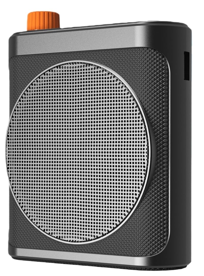 Portable Bluetooth Speaker with 2pcs Clip-On Microphones,Mini Megaphone Speaker PA System Voice Amplifier with Magnetic Wireless