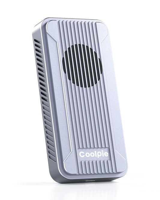Coolpie 80Gbps M.2 NVMe Enclosure: Aluminum with Cooling Fan & Temp Control | Compatible with TB5/4/3, USB4 2.0 | Supports M&B+M
