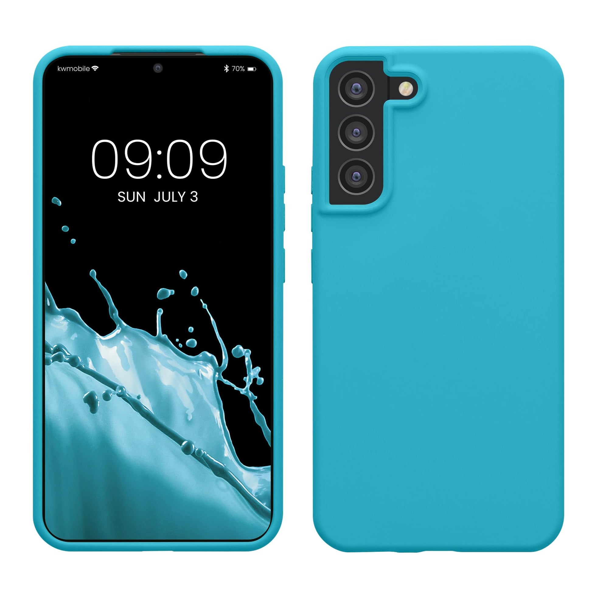 kwmobile Case Compatible with Samsung Galaxy S22 Plus Case - TPU Silicone Phone Cover with Soft Finish - Cool Glacier