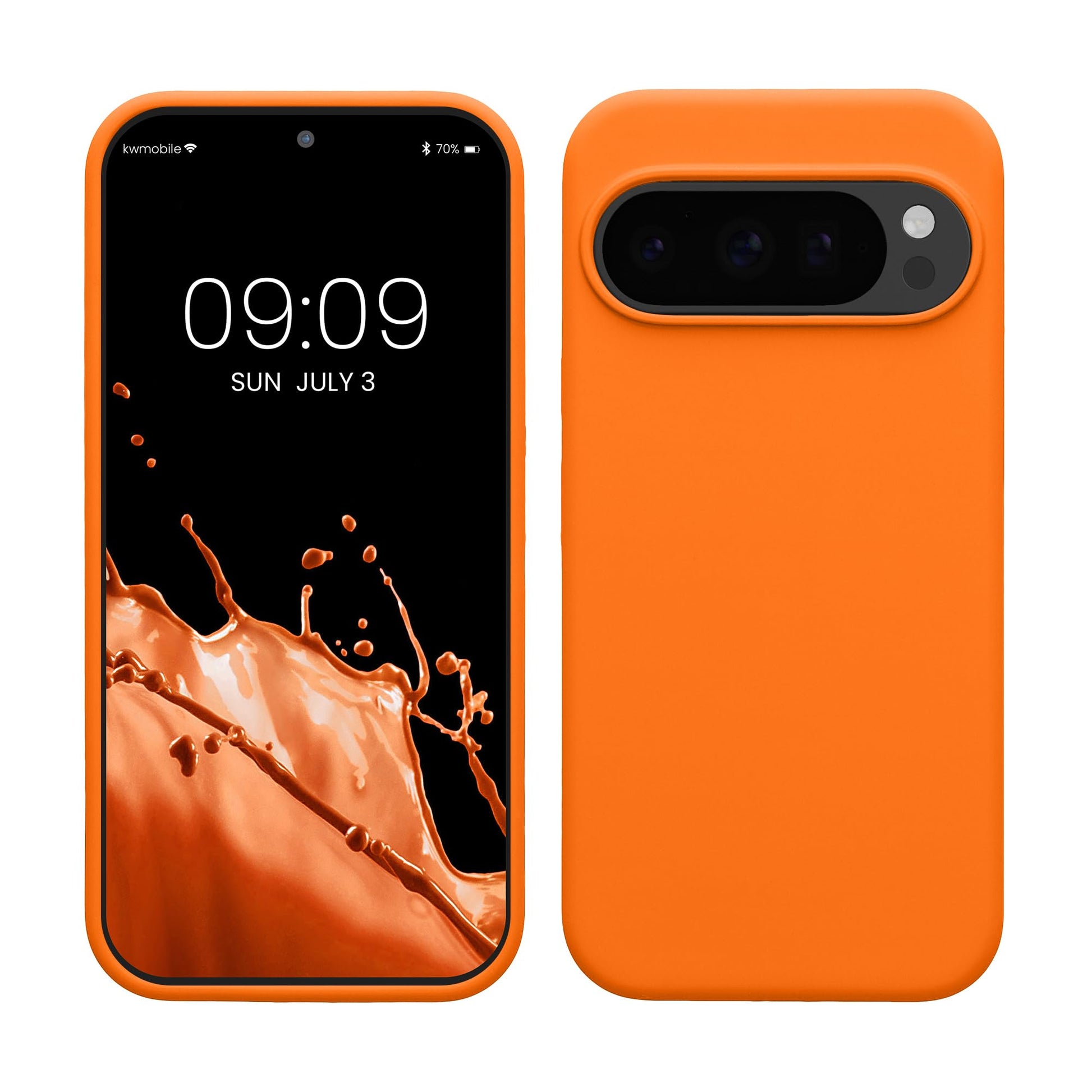 kwmobile Case Compatible with Google Pixel 10 / Pixel 10 Pro Case - TPU Silicone Phone Cover with Soft Finish - Fruity Orange