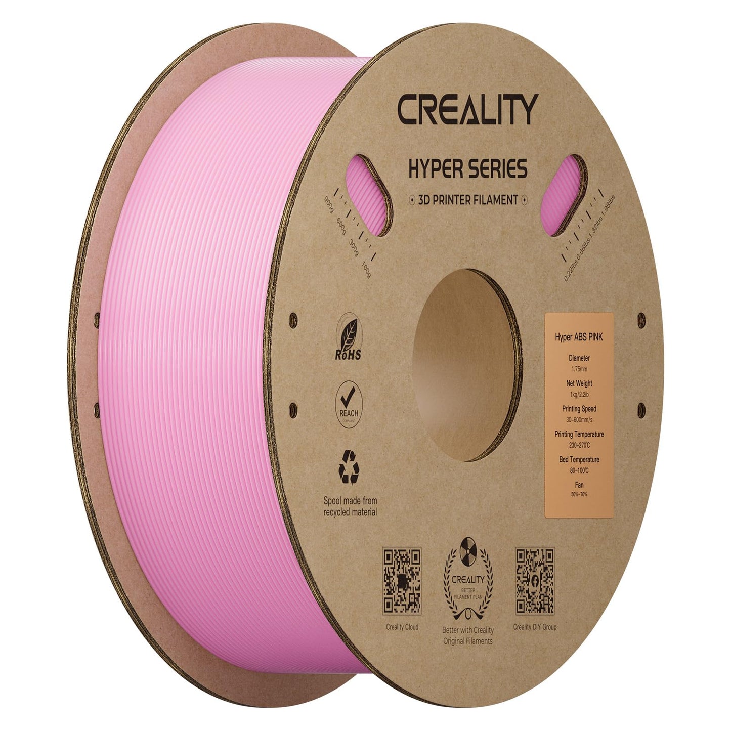 Creality ABS Filament 1.75mm 1KG, High-Speed 3D Printer ABS Filament Up to 350mm/s, High Impact Resistance, Odorless Non-Toxic a