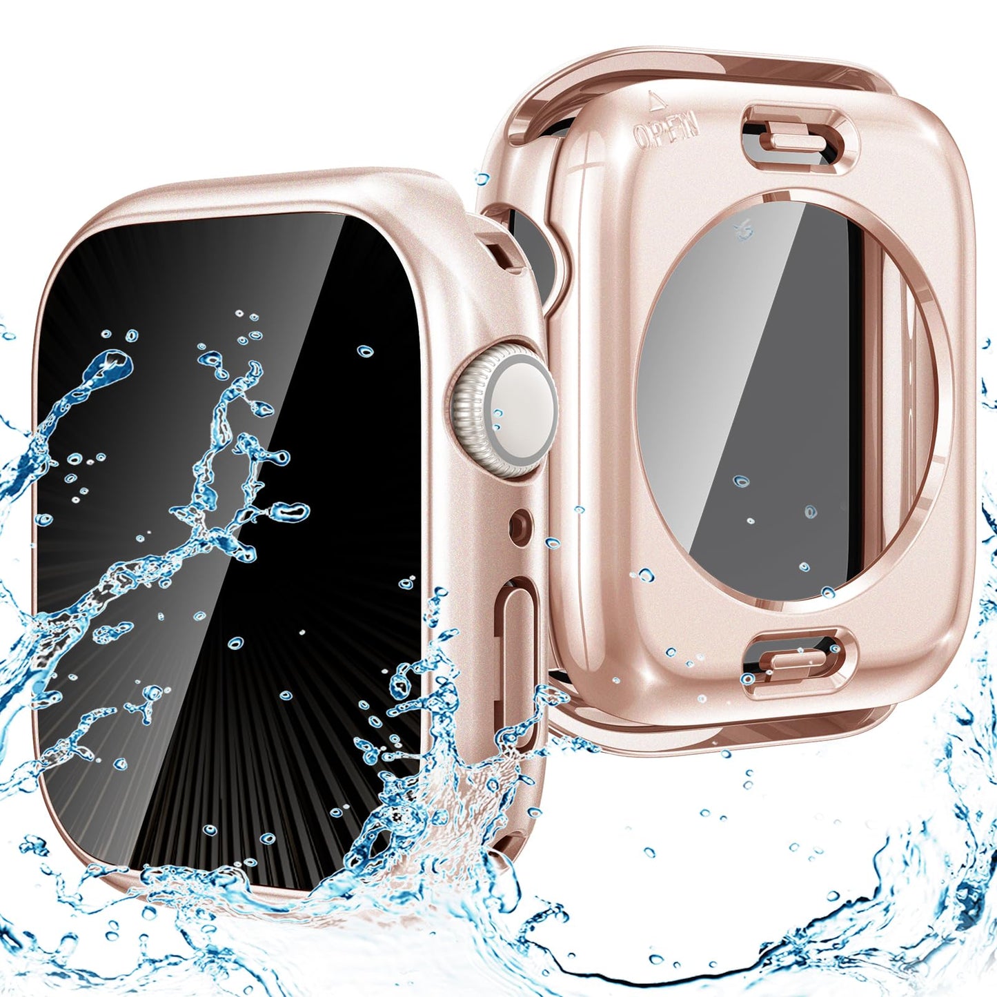 Goton Privacy Waterproof Case Compatible for Apple Watch Series 11/10 Screen Protector 42mm, Anti Spy Face Cover Back Bumper for