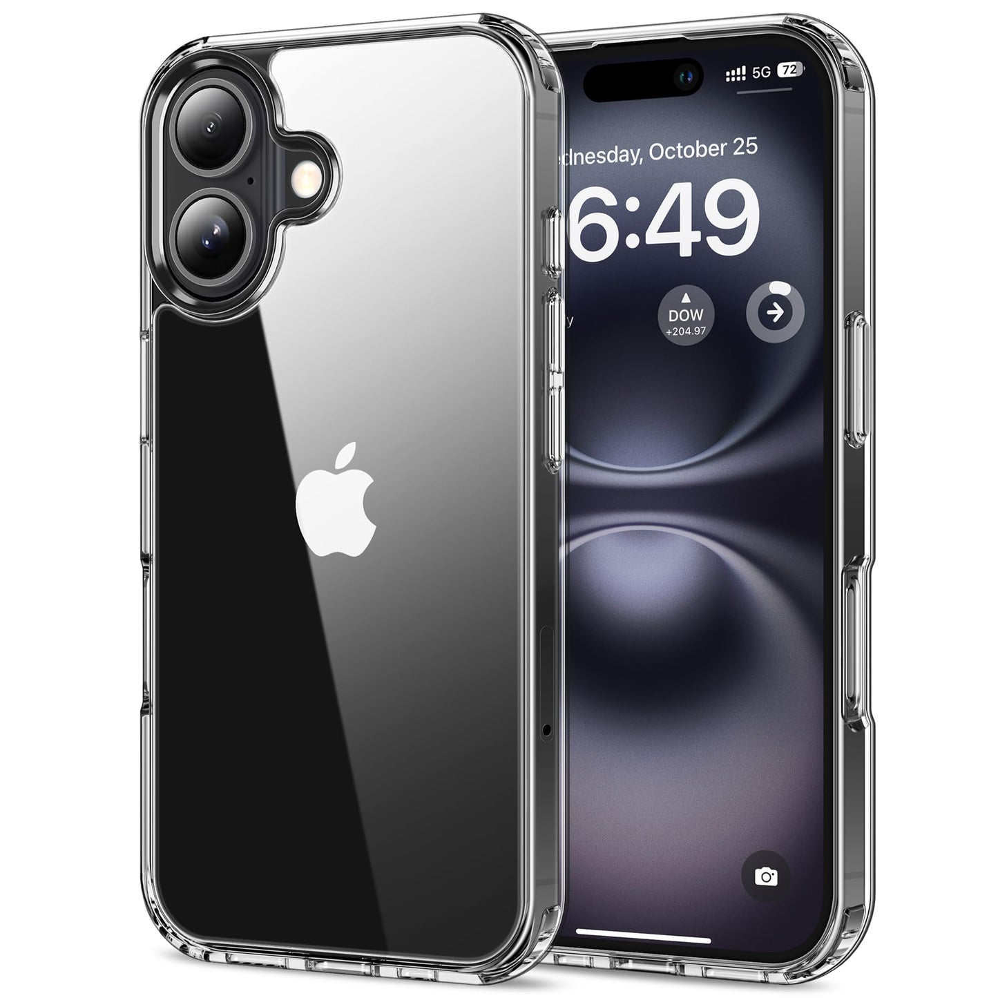 HOOMIL Case for iPhone 16 6.1-Inch, Non-Yellowing, Drop Protection, Anti-Scratch Transparent Hard Back Phone Cover - Crystal Cle