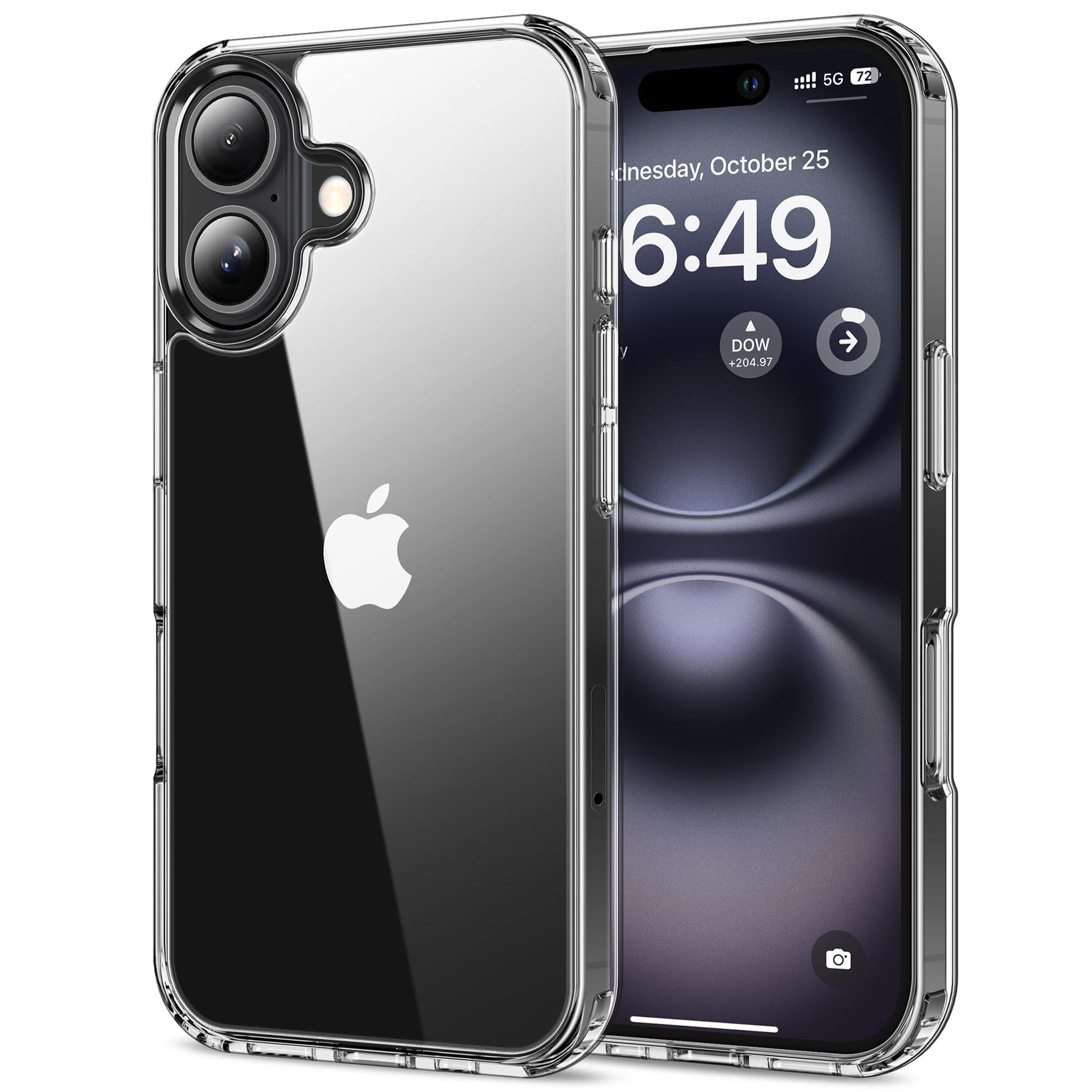 HOOMIL Case for iPhone 16 6.1-Inch, Non-Yellowing, Drop Protection, Anti-Scratch Transparent Hard Back Phone Cover - Crystal Cle