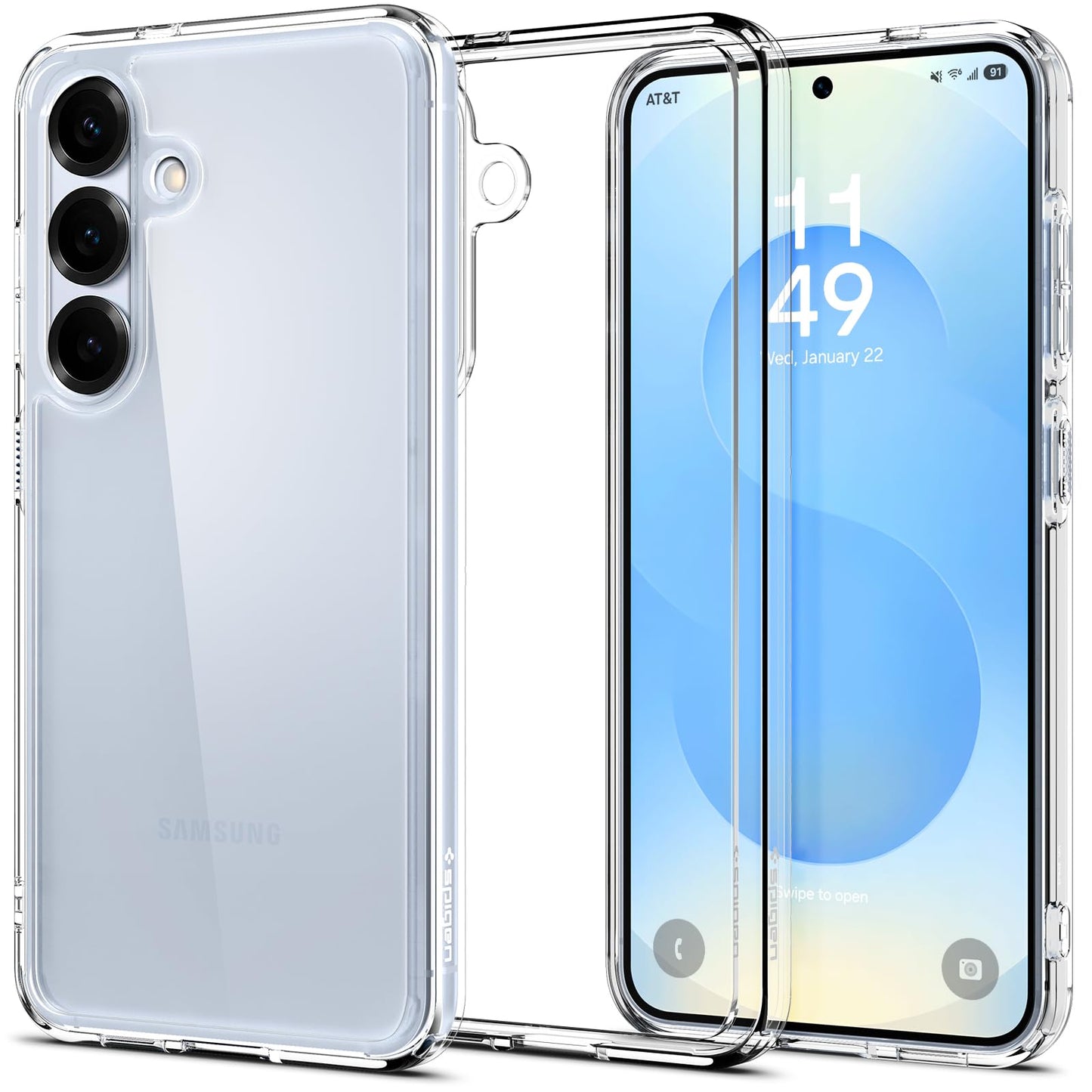 Spigen Ultra Hybrid Designed for Galaxy S25 Case (2025) [Anti-Yellowing], [Military-Grade Protection] - Crystal Clear