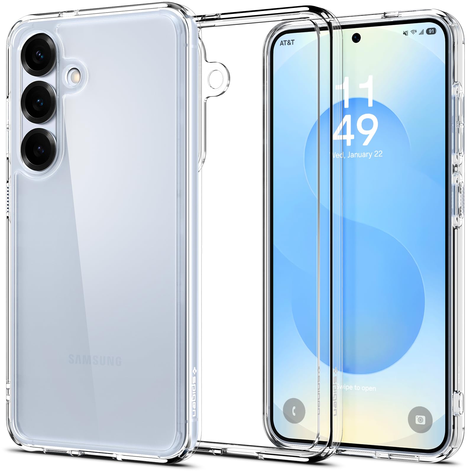 Spigen Ultra Hybrid Designed for Galaxy S25 Case (2025) [Anti-Yellowing], [Military-Grade Protection] - Crystal Clear