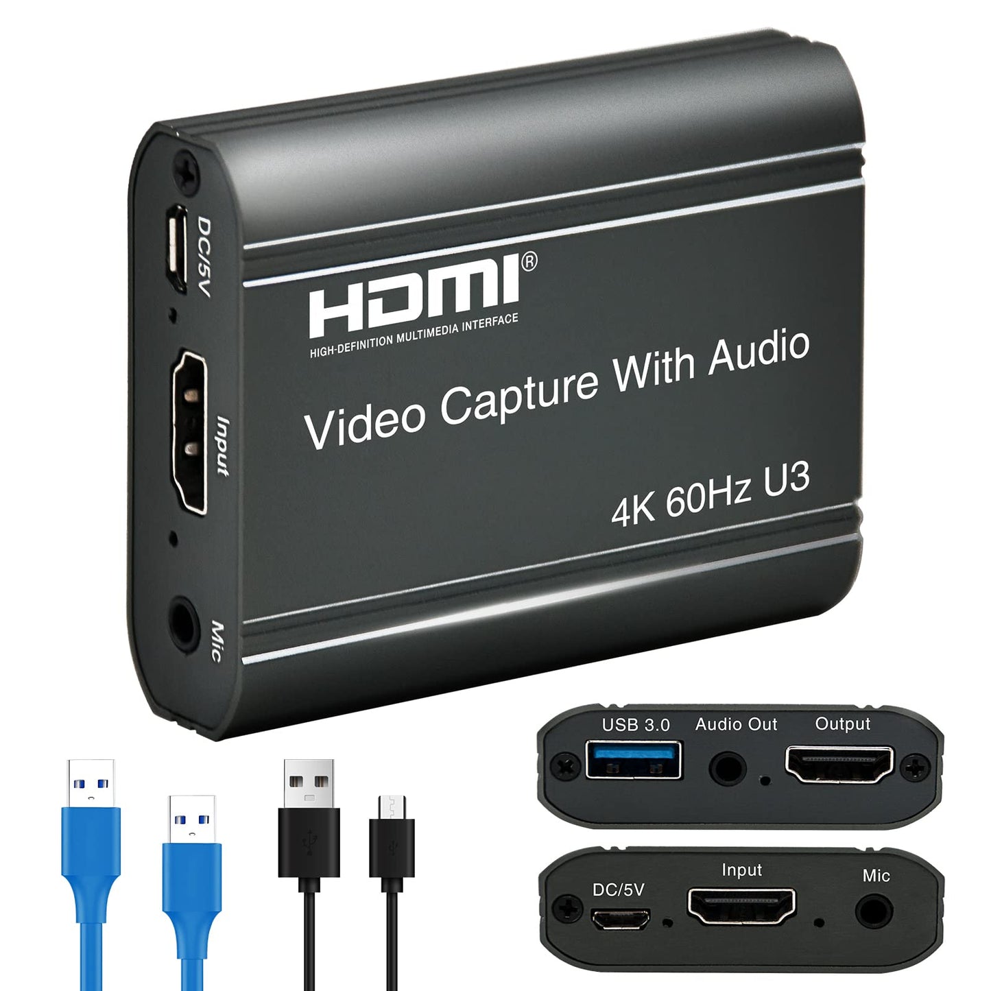 ORIVISION 4K Video Capture Card, HDMI to USB 3.0 with Loopout for Nintendo Switch, 1080p 60fps Game Capture Device with Audio Ou