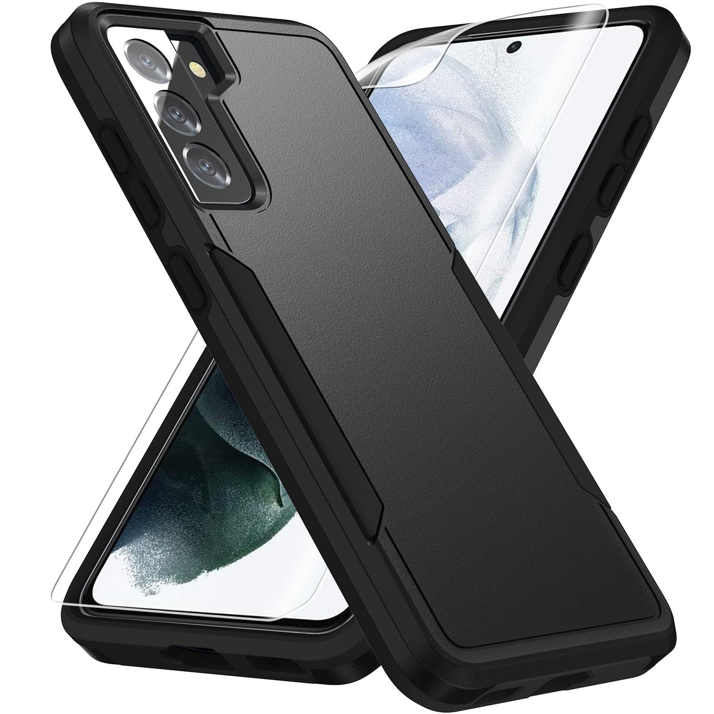 Warsia for Samsung Galaxy S21 Case, with HD Screen Protector [Military Grade Drop Tested] Heavy-Duty Tough Rugged Shockproof Pro