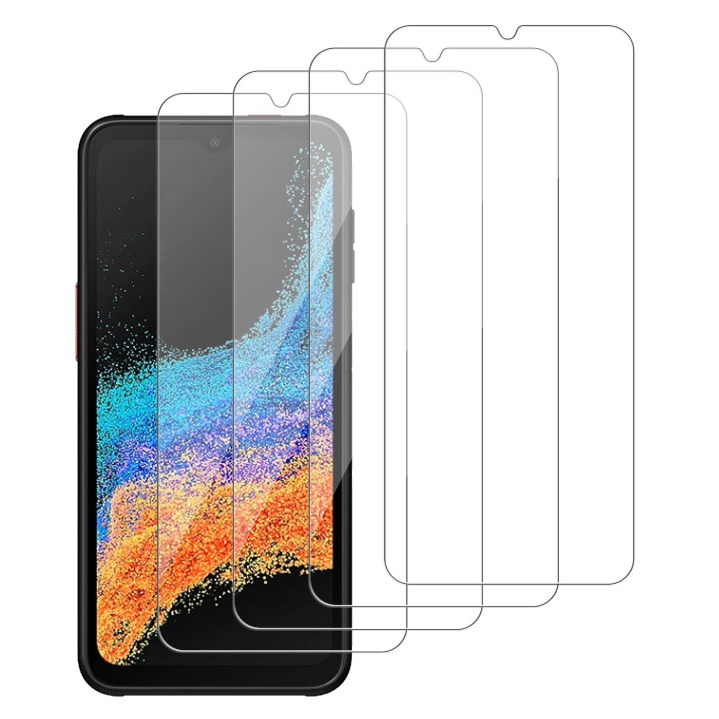 iCsapr 4 Pack Glass Screen Protector Compatible for Samsung Galaxy Xcover 6 Pro G736 SM-G736B SM-G736U SM-G736U HD Screen Temper