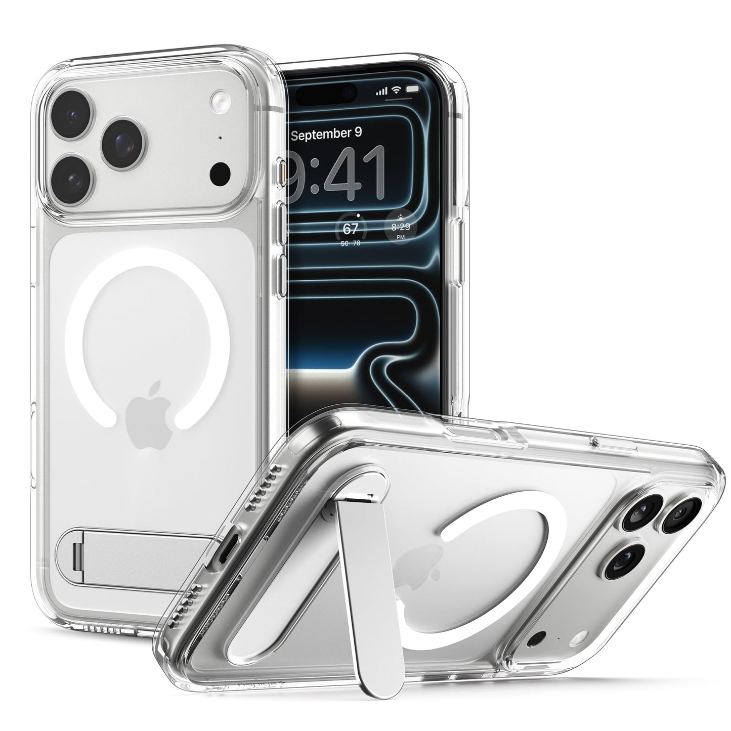 Spigen for iPhone 17 Pro Max Case, Ultra Hybrid S MagFit [TPU Covered Camera Control] [Kickstand] [Compatible with MagSafe] - Cl