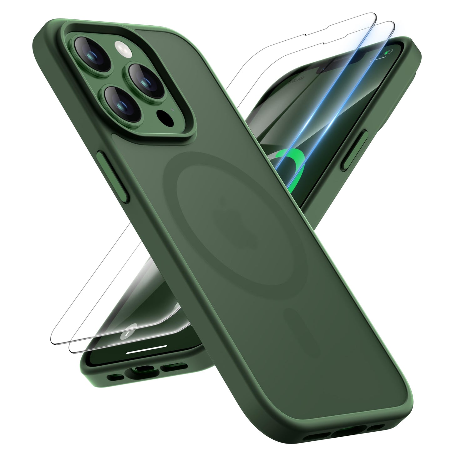 ORETECH for iPhone 13 Pro Max Case, with Mag-Safe [Military-Grade 15FT Drop Protection] [2-Pack Tempered Glass Screen Protectors
