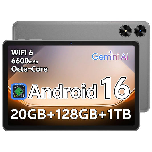SHARECLOUD Android 16 Tablet 10.1 inch Tablet with Octa-Core Processor, 20GB RAM 128GB ROM 1 TB Expandable, 1280x800 HD IPS Touc