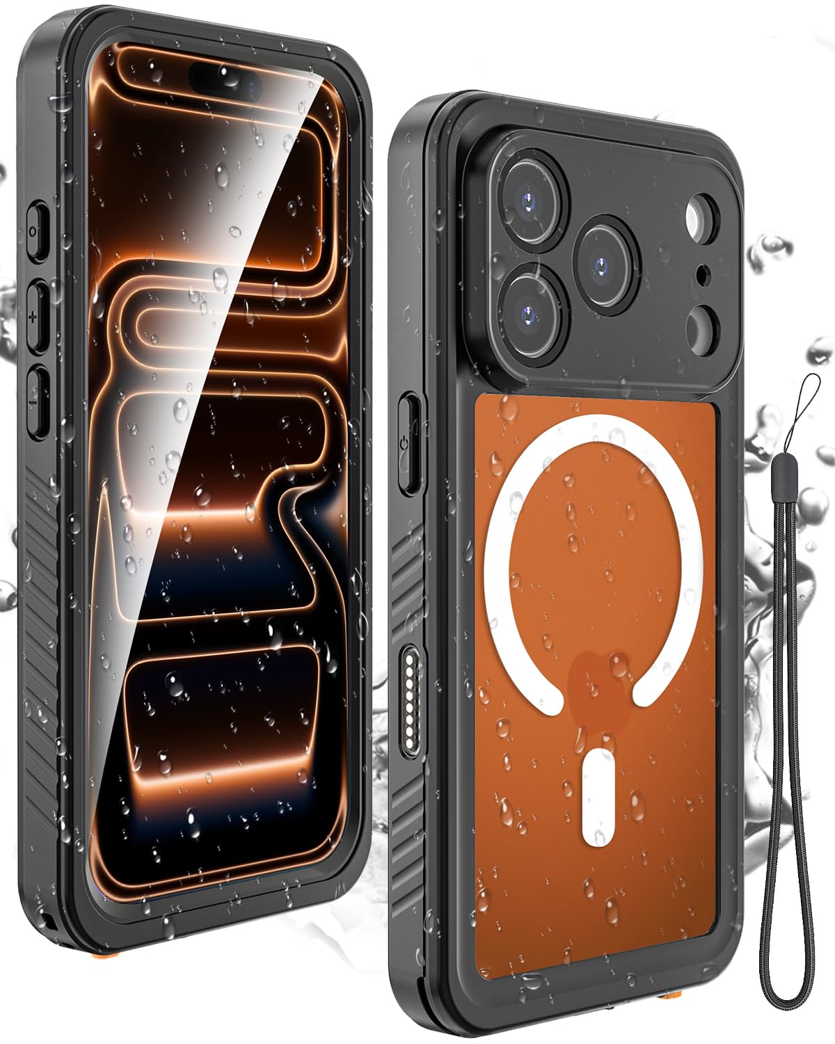Miimall for iPhone 17 Pro Max Case Waterproof, Compatible with Magsafe [360 Full Body][Bulit-in Screen & Lens Protector] Militar