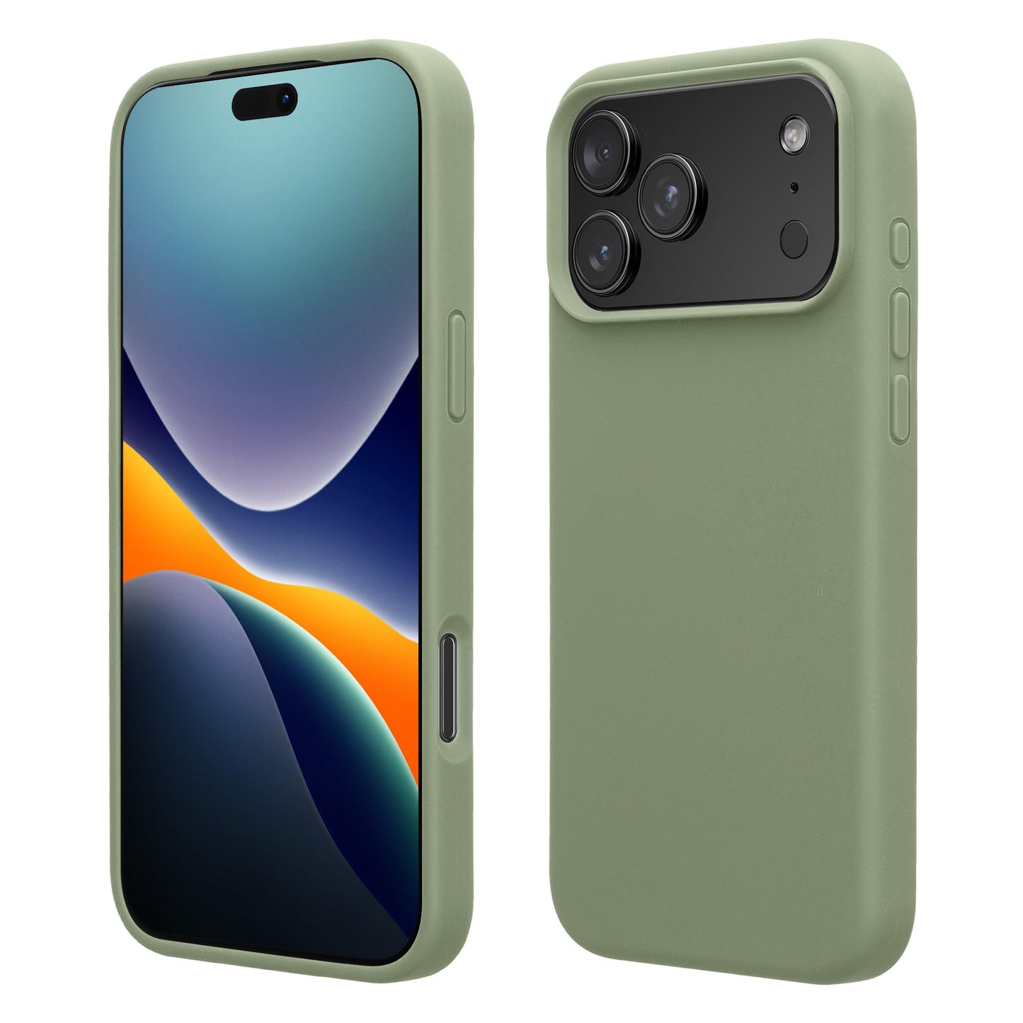 kwmobile Case Compatible with Apple iPhone 17 Pro Max Case - TPU Silicone Phone Cover with Soft Finish - Gray Green