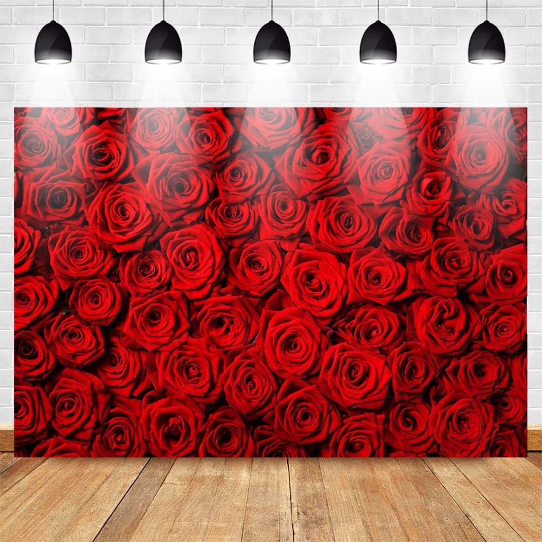 Avezano Valentines Day Backdrop Rose Flower Wall Photo Background Red Rose Wedding Bridal Shower Photography Backdrop Mothers