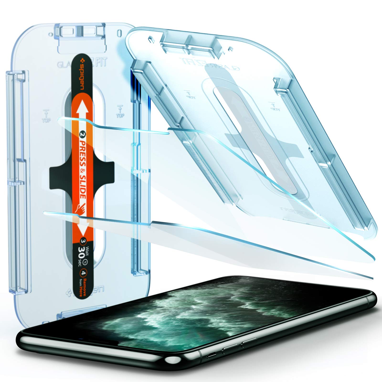 Spigen Tempered Glass Screen Protector [GlasTR EZ FIT] designed for iPhone 11 Pro Max/iPhone Xs Max [6.5 inch] [Case Friendly] -