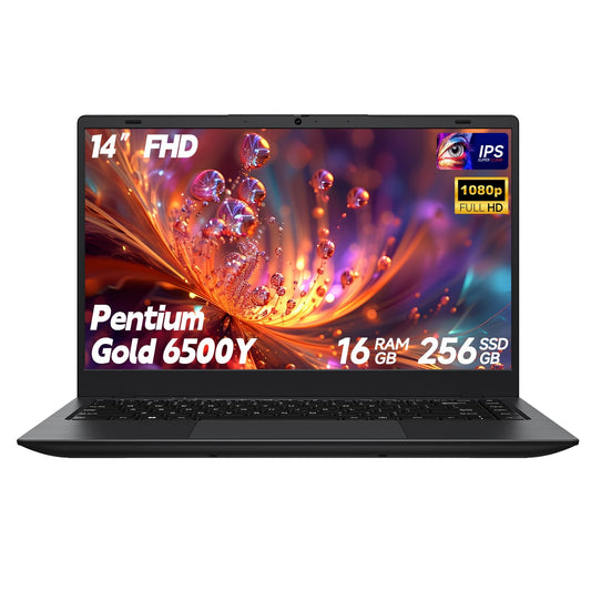 SHBIV Laptop Computer, Laptop with Gold 6500Y (Beat N5095, Up to 3.4GHz), 16GB RAM 256GB SSD, 14-Inch FHD IPS Display, Bluetooth