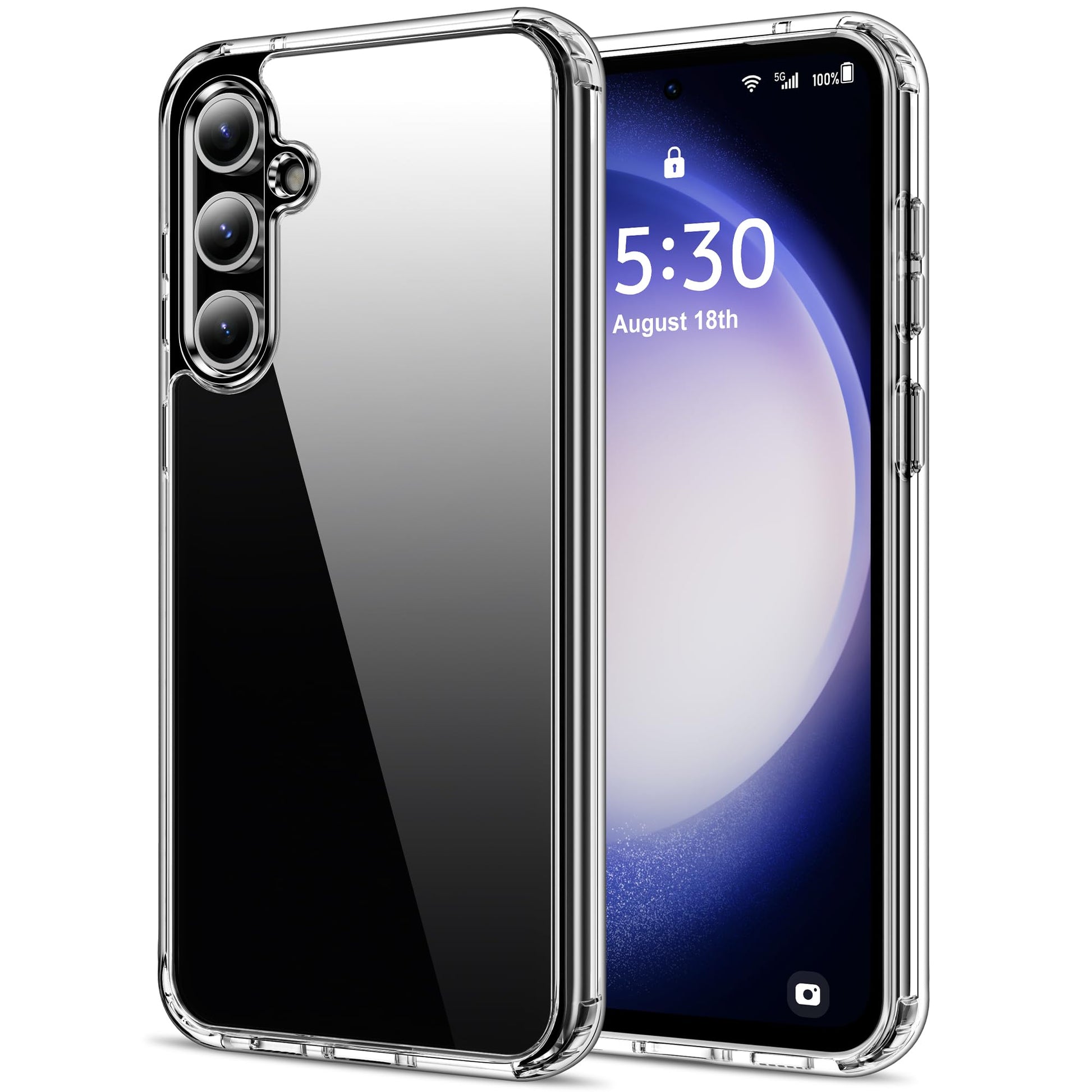 HOOMIL Case for Samsung Galaxy S23 FE 5G 6.4-Inch, Non-Yellowing, Drop Protection, Anti-Scratch, Transparent Hard Back Phone Cov