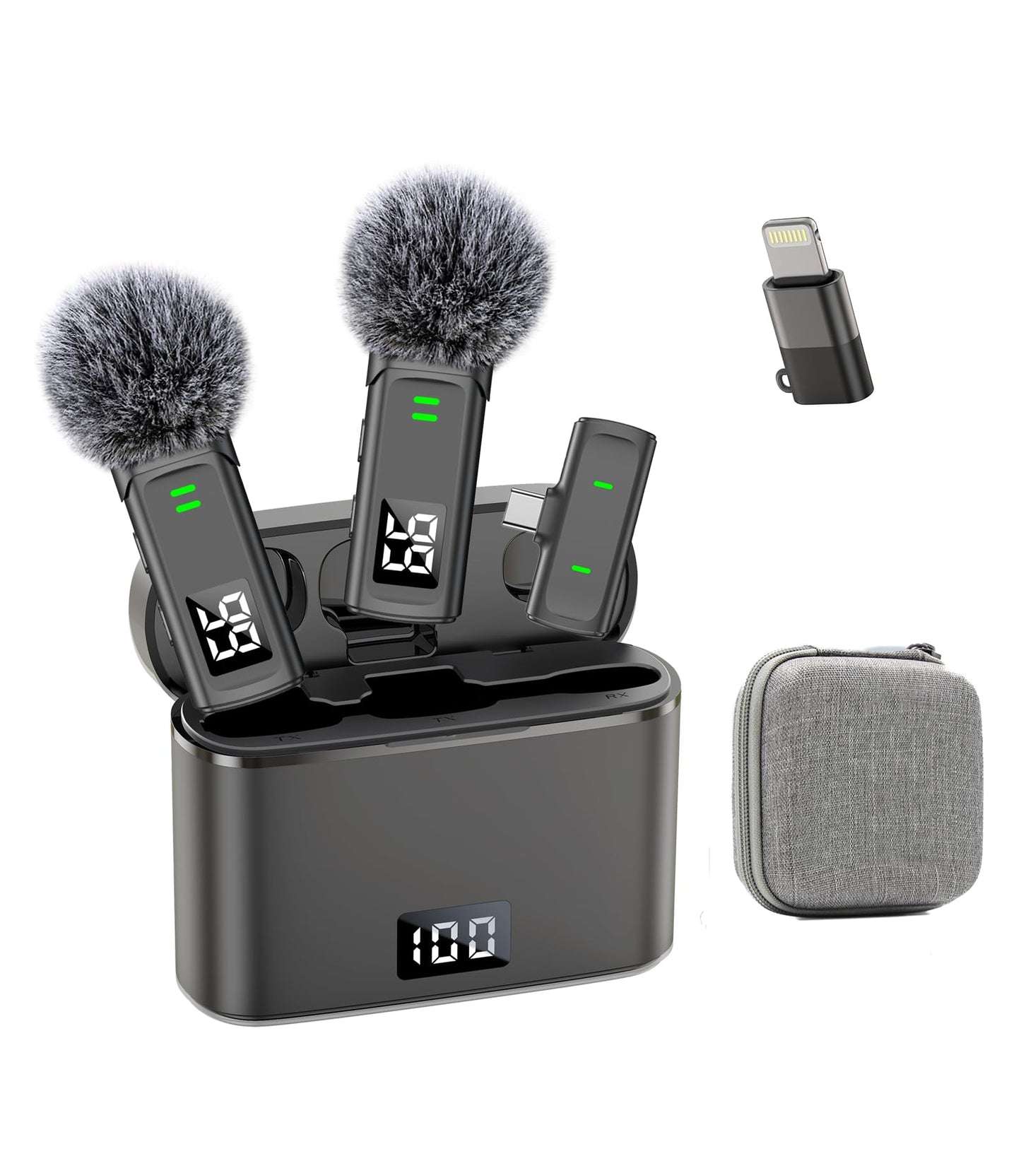 Wireless Lavalier Microphone for iPhone USB C Lav Mic for iPhone 17 16 Android Phone Microphone Video Recording TikTok Vlog Nois