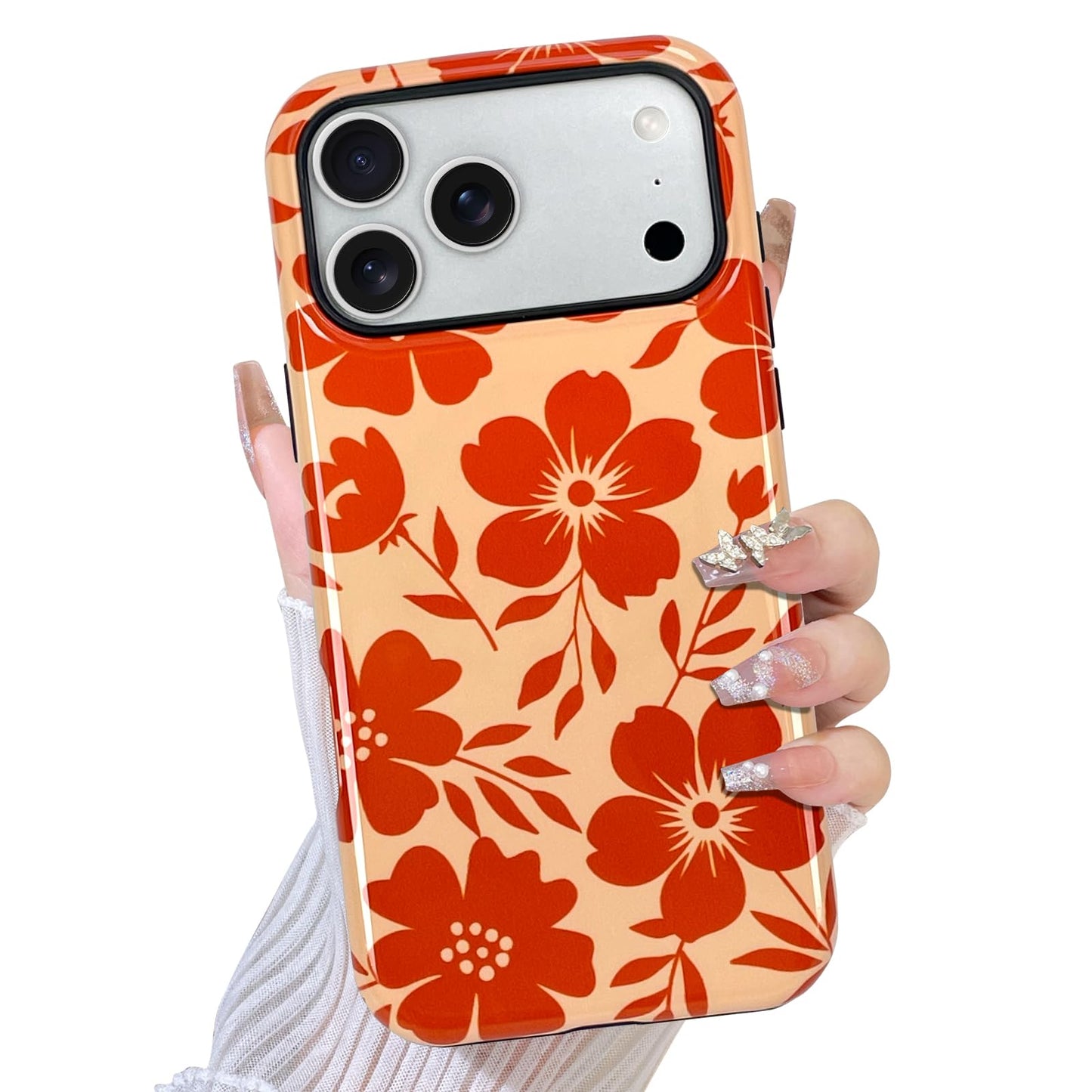 TEAUGHT Compatible with iPhone 17 Pro Max Case Support for MagSafe Cute Pattern Floral Flower Camera Protection Cover for Girls