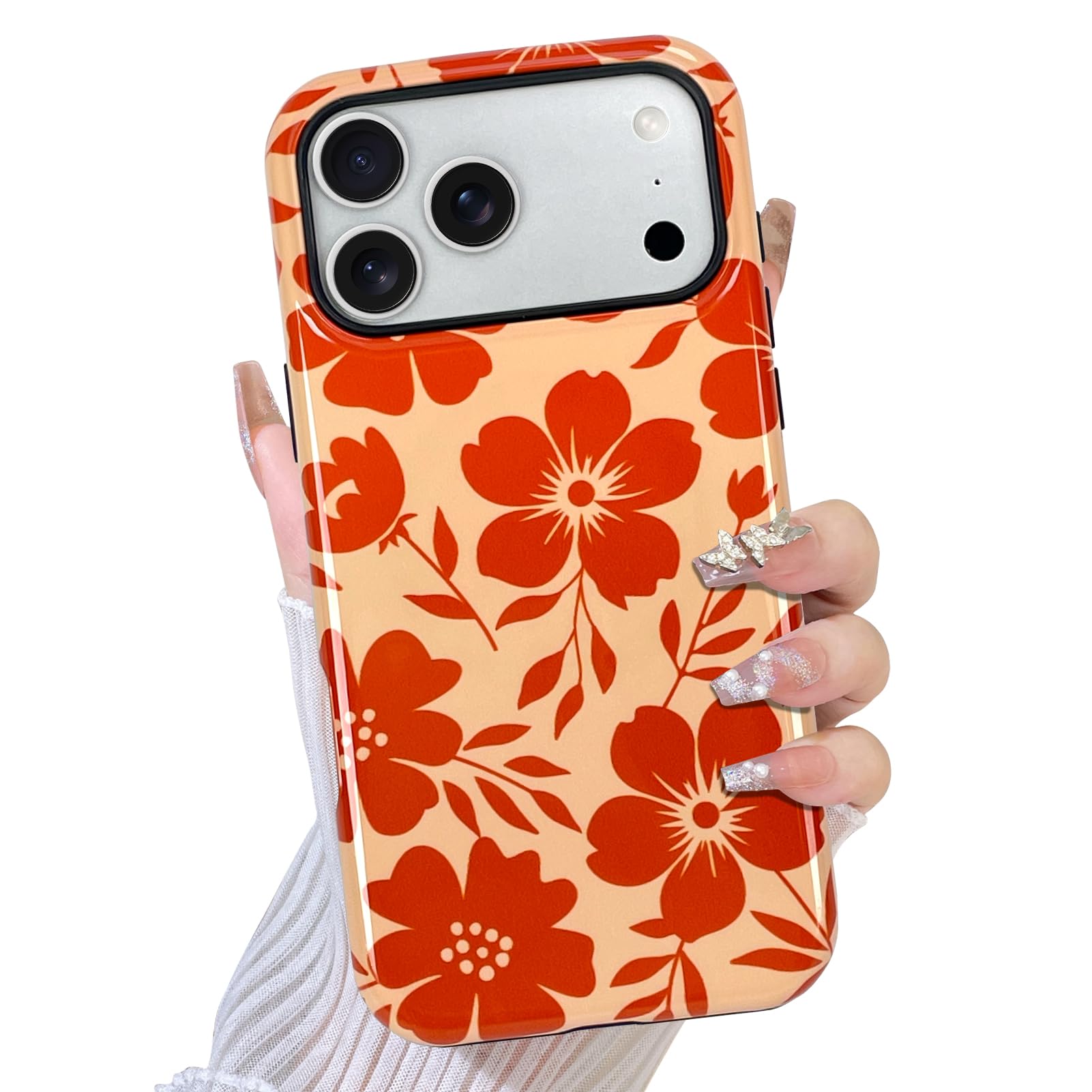 TEAUGHT Compatible with iPhone 17 Pro Max Case Support for MagSafe Cute Pattern Floral Flower Camera Protection Cover for Girls