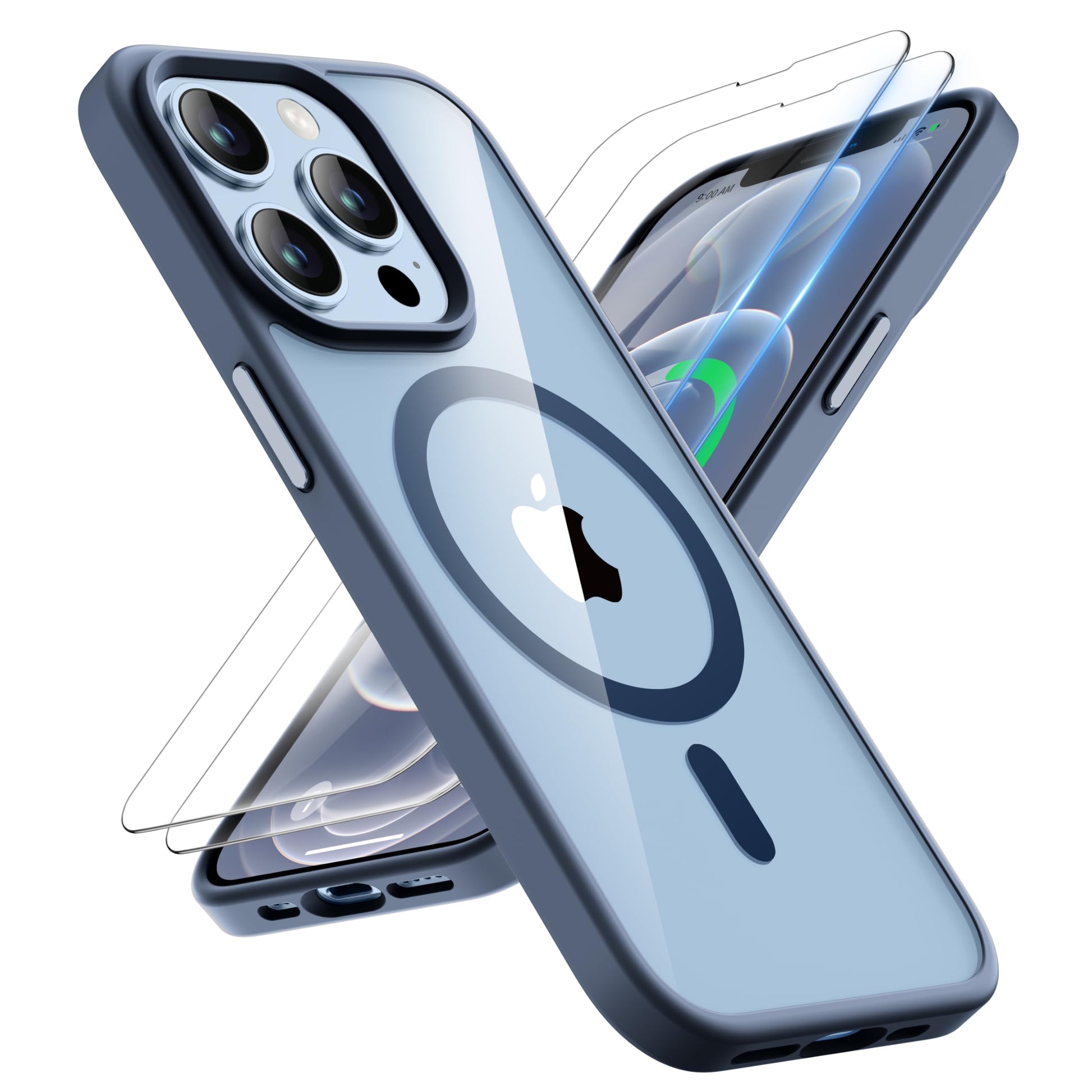 ORETECH Magnetic for iPhone 12 Pro Max Case, [Compatible with MagSafe] [2 Pcs Screen Protectors] [15 FT Drop Protection] Transpa