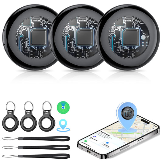 2026 New [Apple MFi Certified] (iOS Only) Tracker Tags-3 Pack, Bluetooth 5.3 GPS Tracker for Apple Find My, Replaceable Battery,