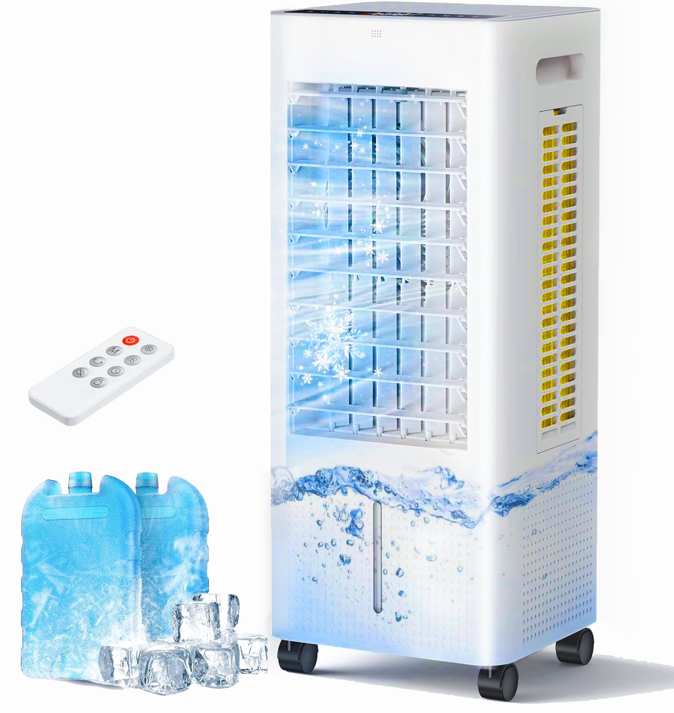Evaporative Air Cooler with Remote & Timer, 2200+ CFM Portable Fan That Blows Cold Air for Large Room, Home Office, Bedroom - 2.
