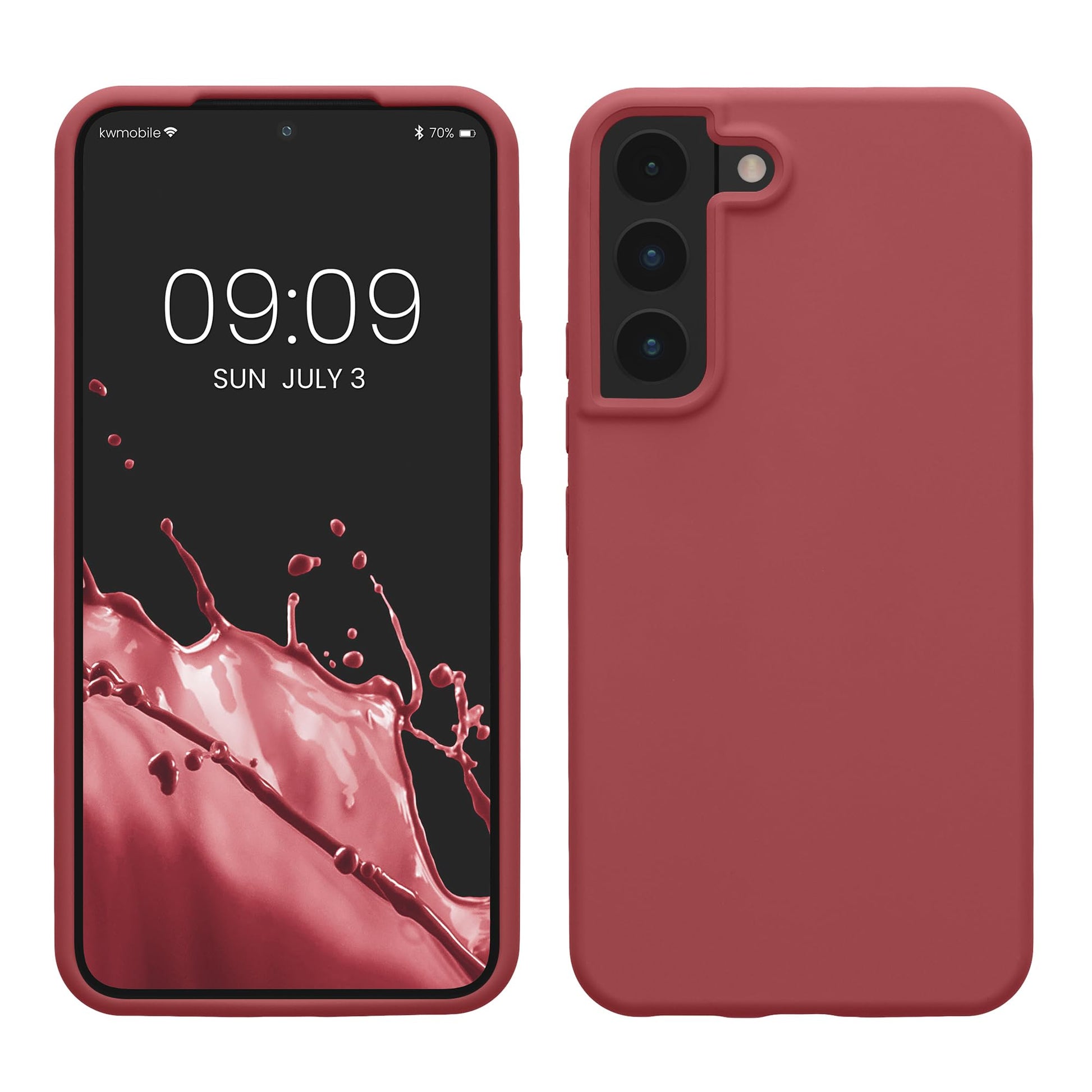 kwmobile Case Compatible with Samsung Galaxy S22 Case - TPU Silicone Phone Cover with Soft Finish - Dark Rose