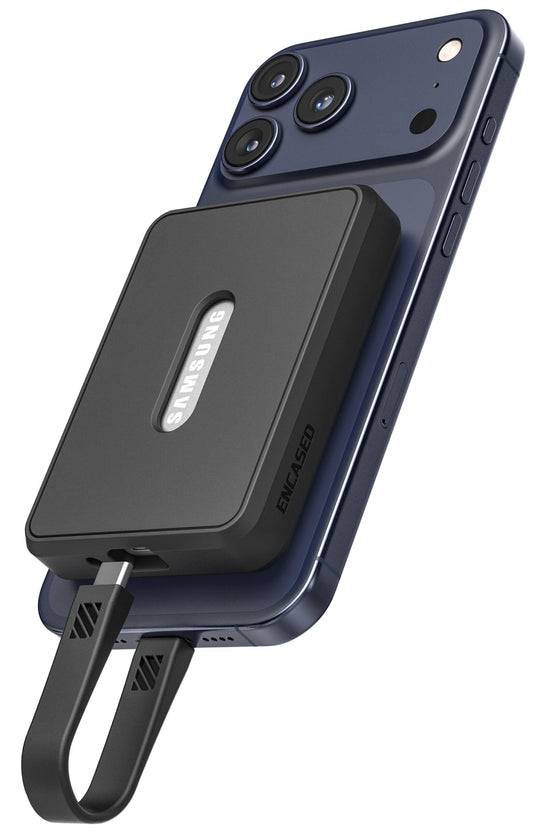 Encased Magnetic Case for Samsung T7 Portable SSD (Fits 1TB/2TB/4TB Capacity) with High Speed (10Gbps) Data Transfer Cable - Com