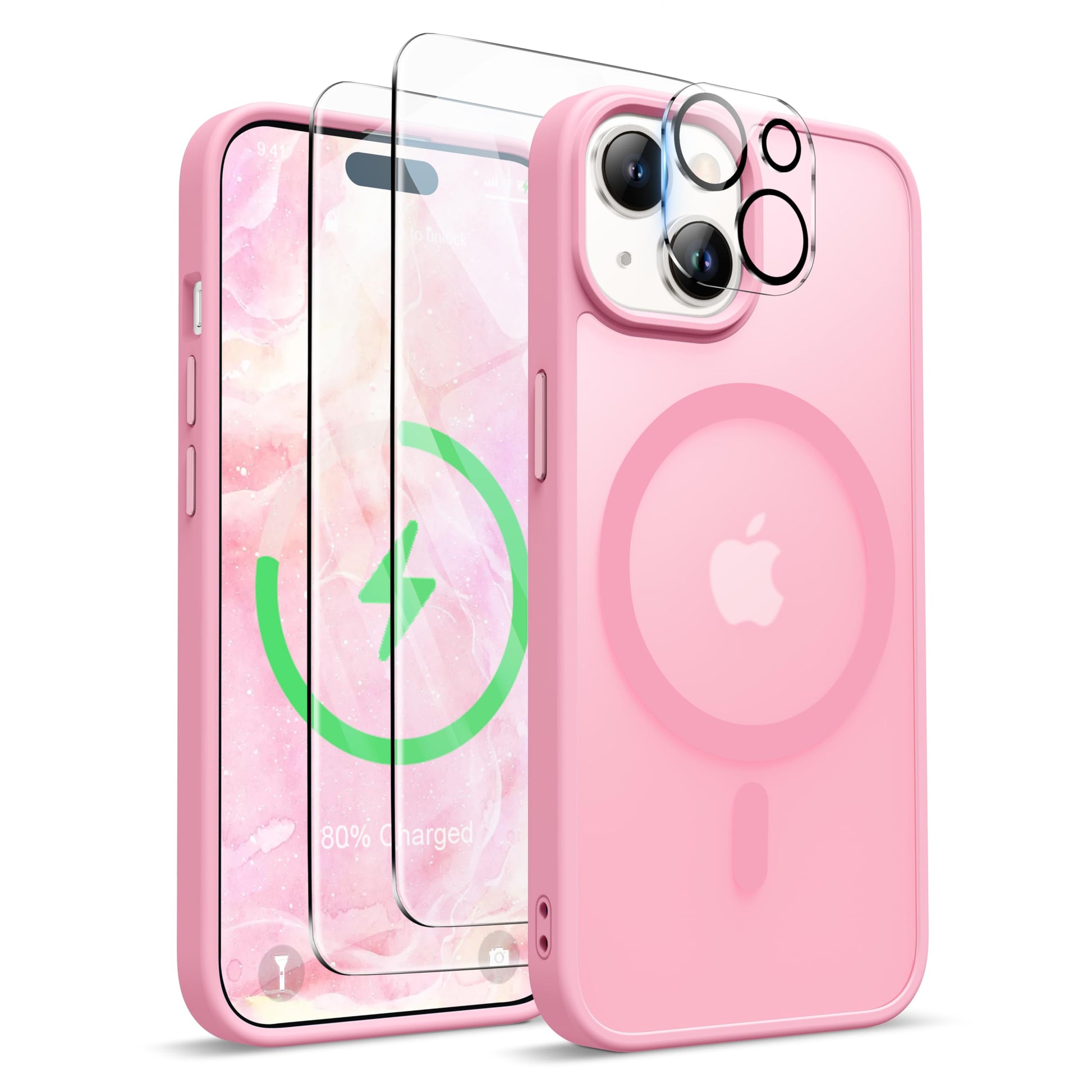 ORETECH Magnetic for iPhone 15 Plus Case, [Compatible with MagSafe] [2 Pcs Screen Protectors] [15 FT Drop Protection] Frosted Tr