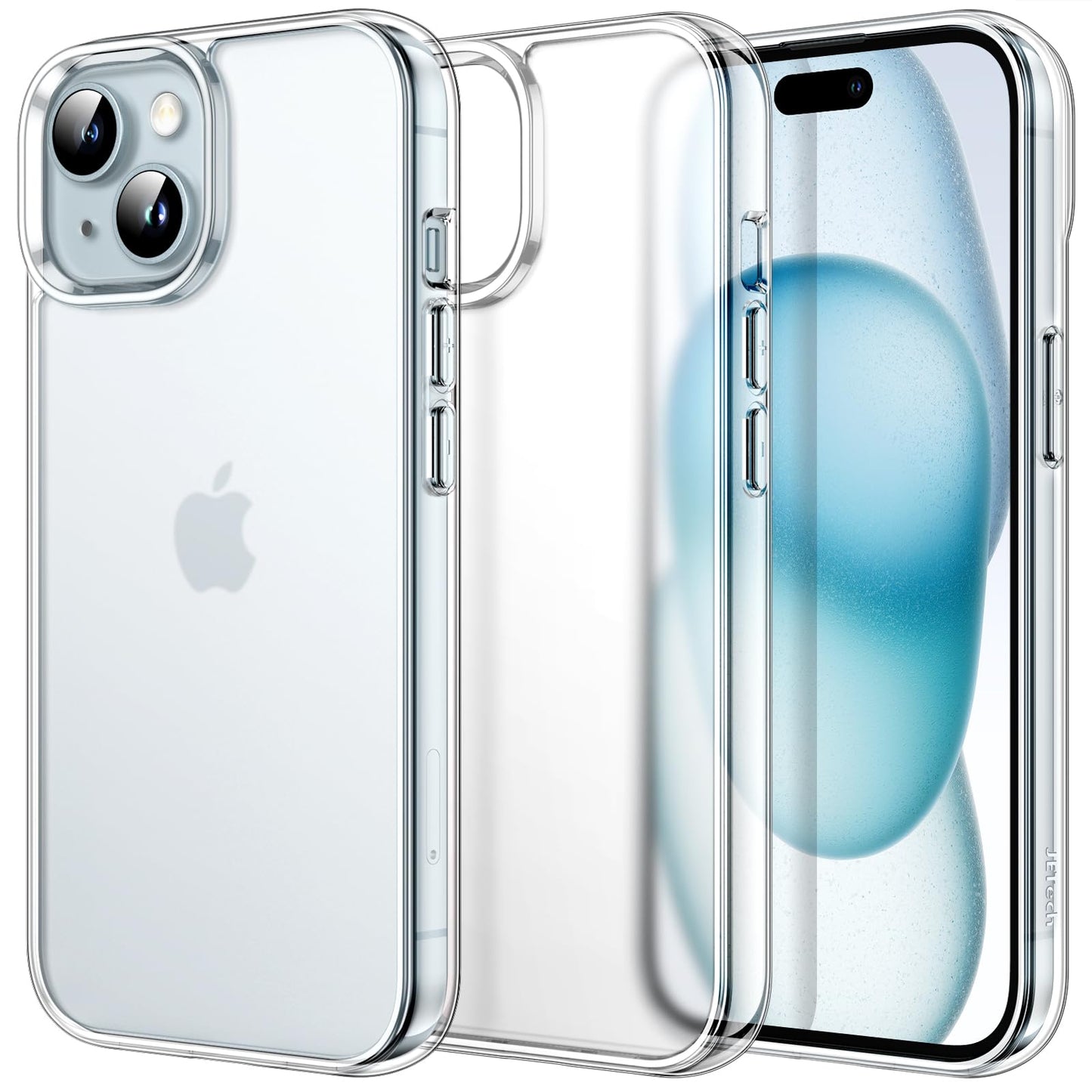 JETech Case for iPhone 15 6.1-Inch, Non-Yellowing Shockproof Phone Bumper Cover, Scratch-Resistant and Anti-Fingerprint Matte Ba