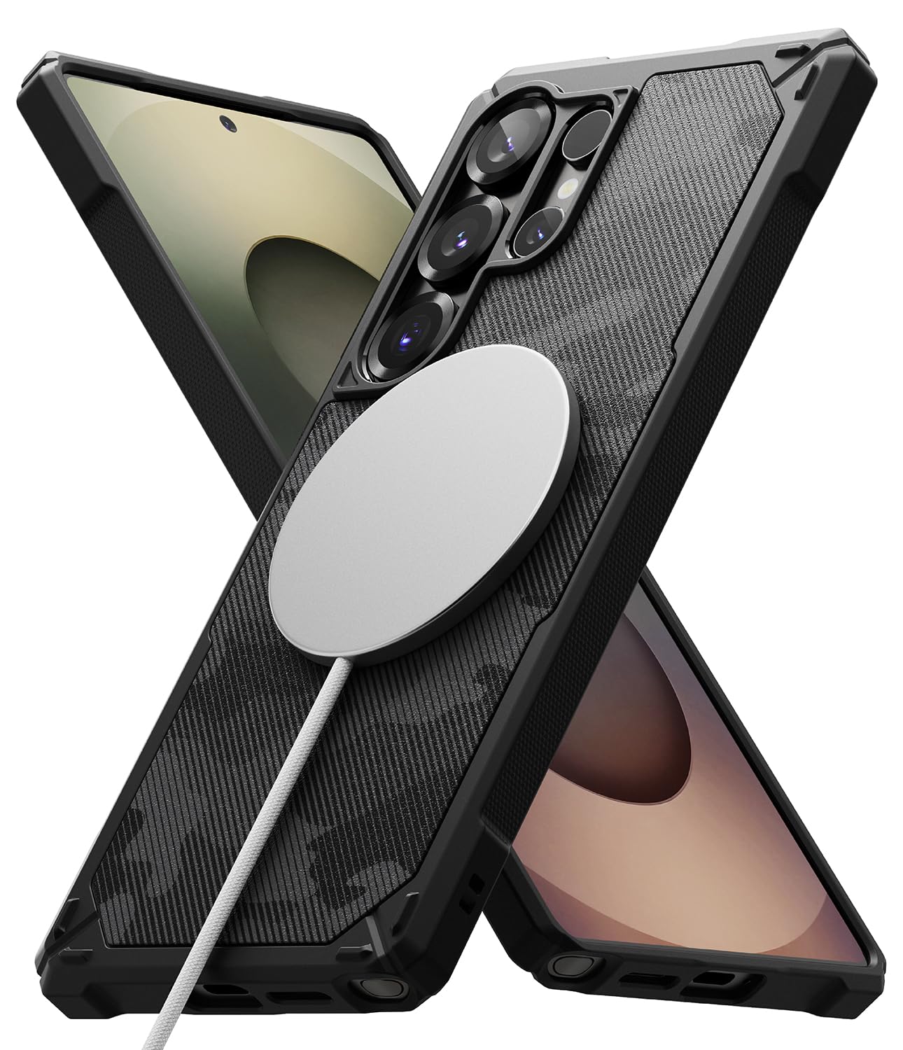 Ringke Rugged Gear for Samsung Galaxy S25 Ultra Case [Compatible with MagSafe] Prevents Oily Smudges Non-Slip Enhanced Grip Prot