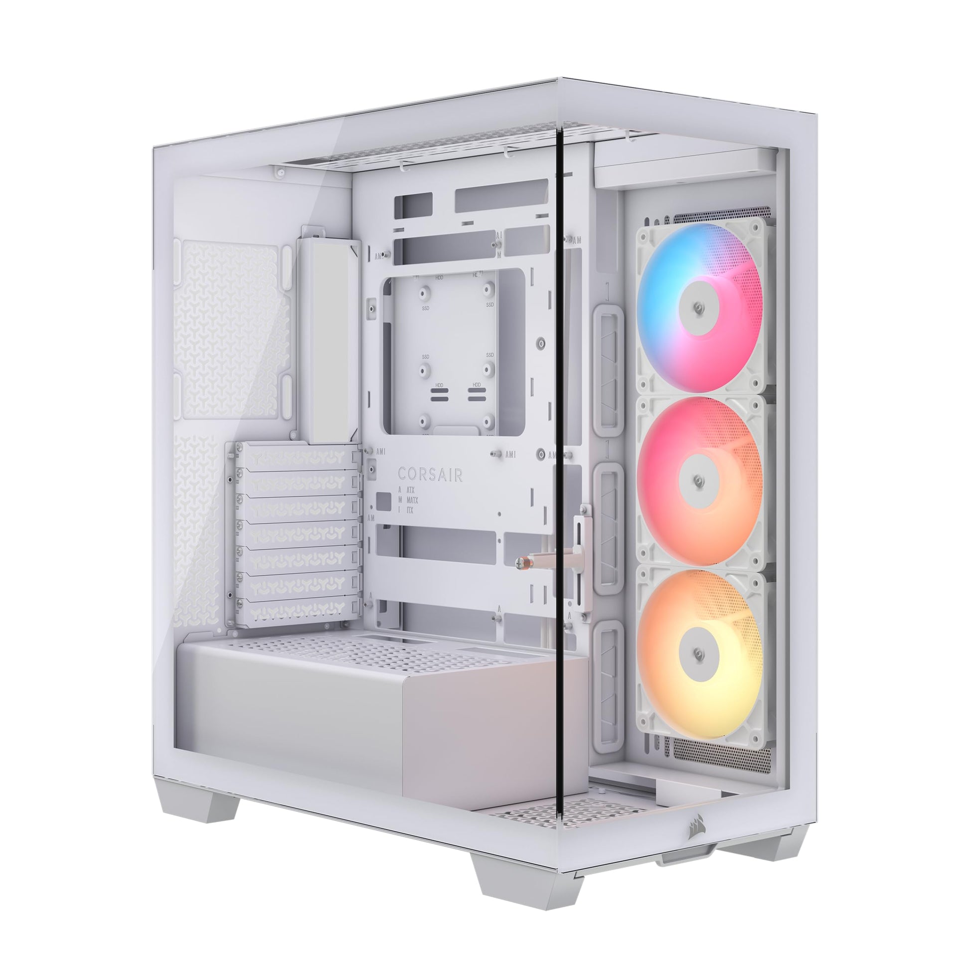 CORSAIR 3500X RS Reverse Fan ARGB Mid-Tower PC Case - 3X Pre-Installed Fans, Panoramic Glass, Spacious Interior, GPU Anti-Sag, R