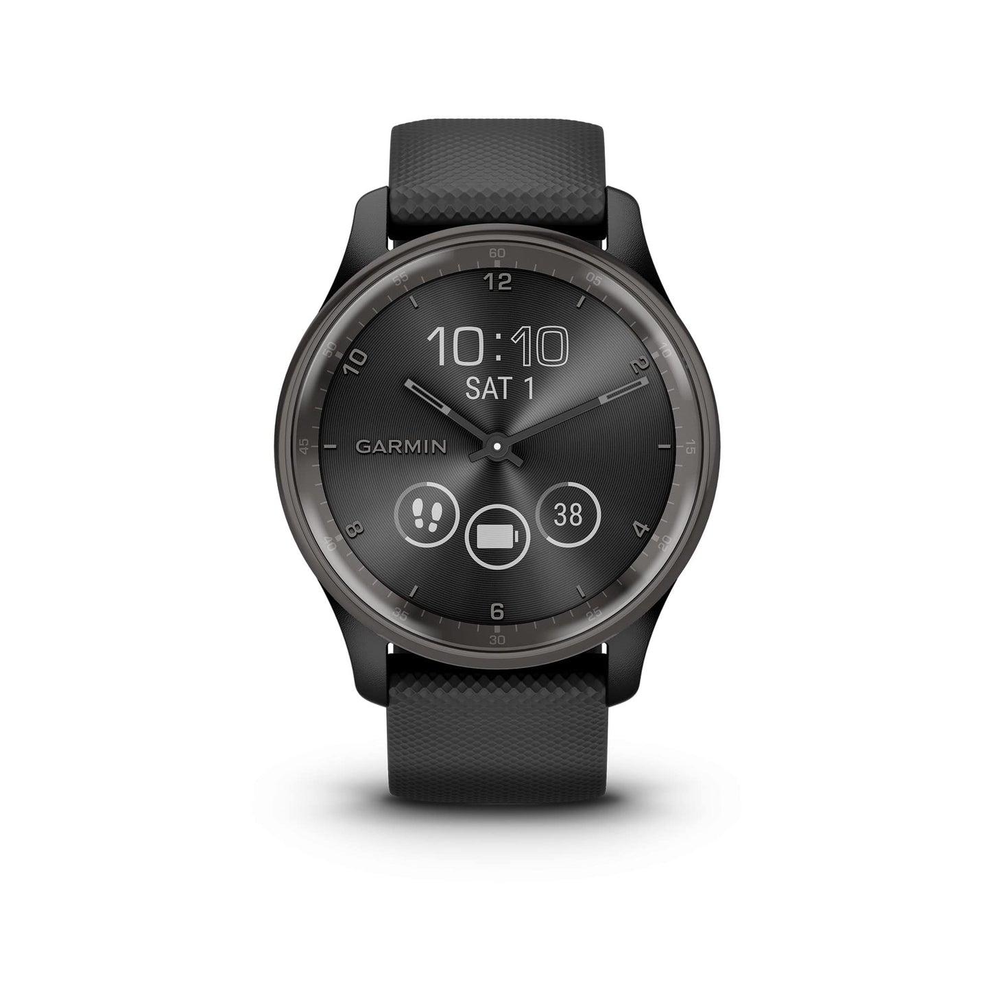 Garmin v  vomove Trend, Stylish Hybrid Smartwatch, Long-Lasting Battery Life, Dynamic Watch Hands and Touchscreen Display, Black