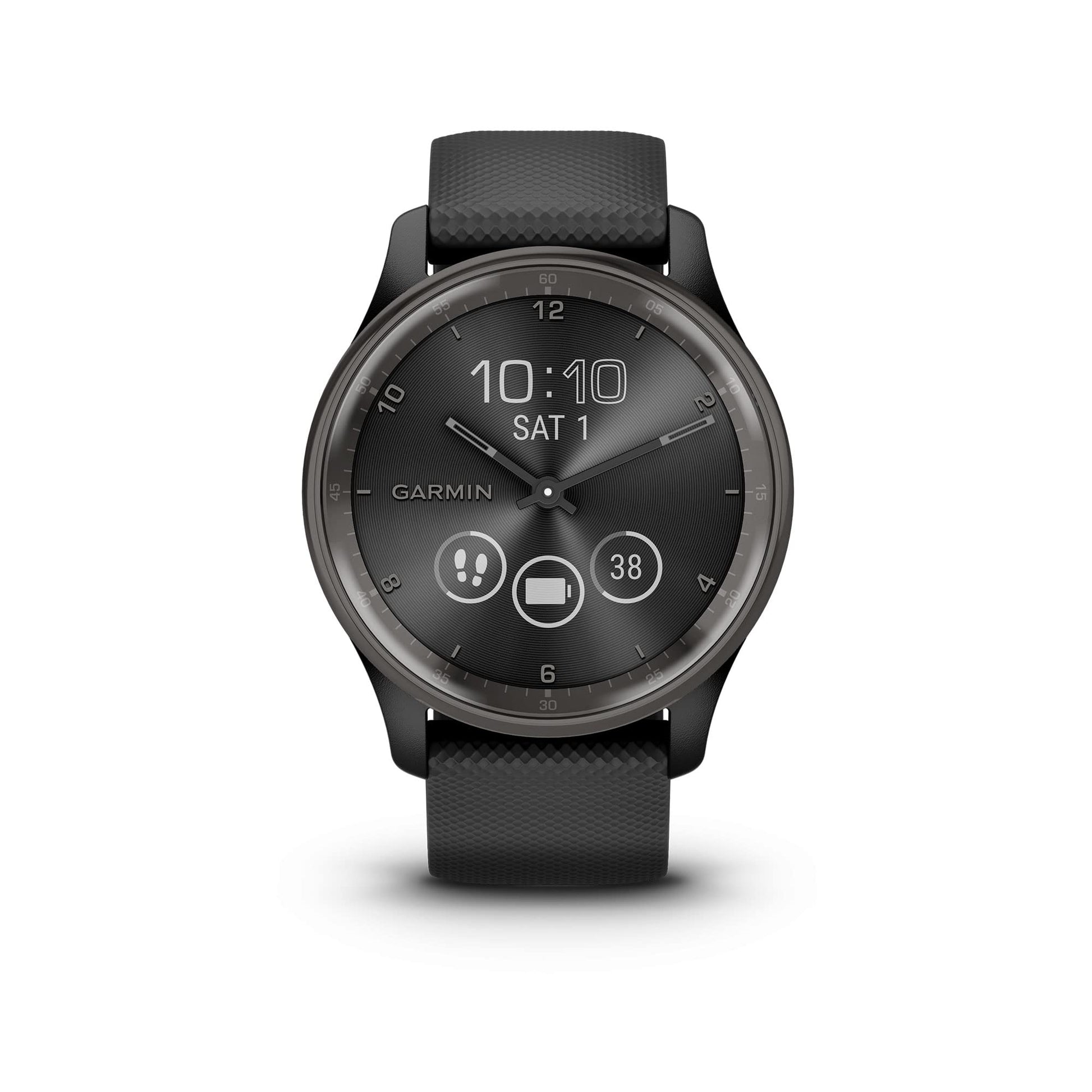 Garmin v  vomove Trend, Stylish Hybrid Smartwatch, Long-Lasting Battery Life, Dynamic Watch Hands and Touchscreen Display, Black