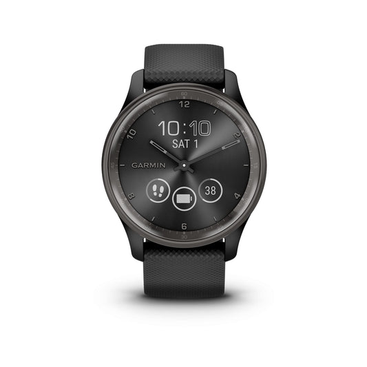 Garmin v  vomove Trend, Stylish Hybrid Smartwatch, Long-Lasting Battery Life, Dynamic Watch Hands and Touchscreen Display, Black
