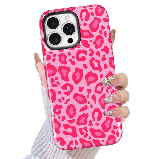 TEAUGHT Compatible with iPhone 16 Pro Case Support for MagSafe Cute Pattern Leopard Cheetah Print Camera Protection Cover for Gi