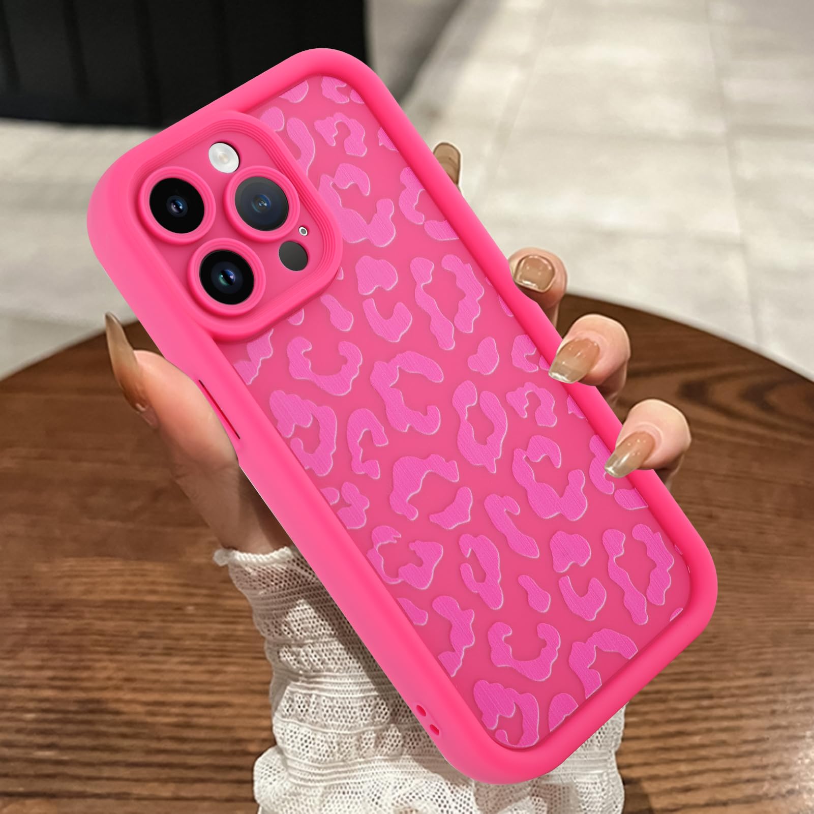 MOWIME Compatible with iPhone 14 Pro Max Case, Cheetah Print Shockproof Soft TPU Protective Cover for Women Girls, Slim Anti Scr