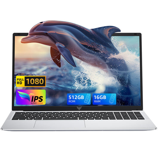 MALLRACE 2026 New Laptop,15.6-inch IPS with Windows 11 PRO Laptop with Quad-Core N95(Up to 3.4GHz),16GB DDR4 512GB SSD,Metal She