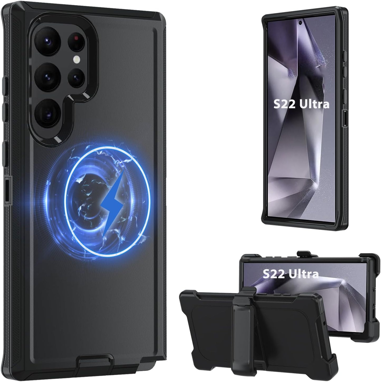 Magnetic Case for Galaxy S22 Ultra 5G case,Samsung S22 Ultra Heavy Duty case,[Military Grade Protective ],[Shockproof] [Dropproo
