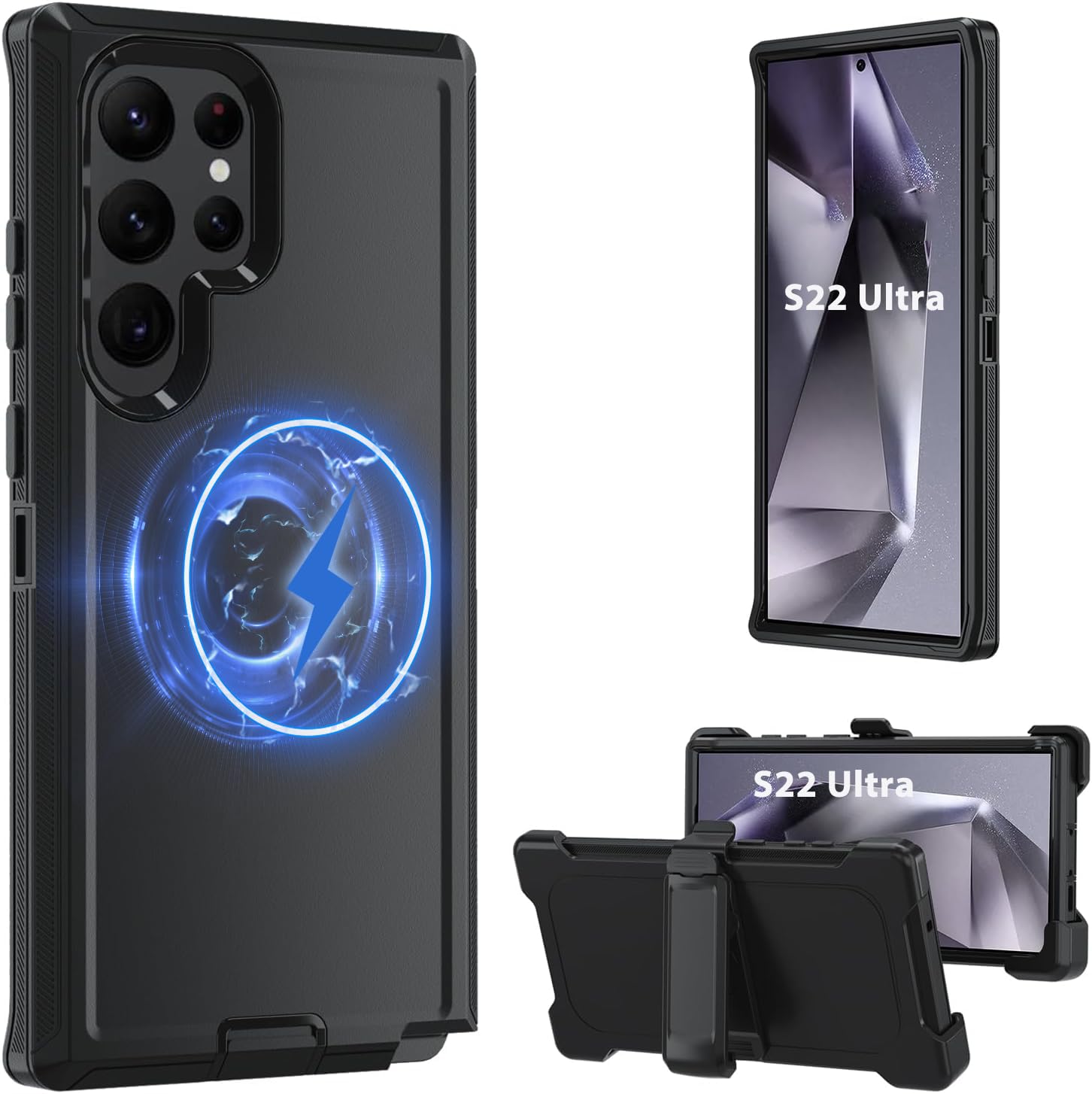 Magnetic Case for Galaxy S22 Ultra 5G case,Samsung S22 Ultra Heavy Duty case,[Military Grade Protective ],[Shockproof] [Dropproo