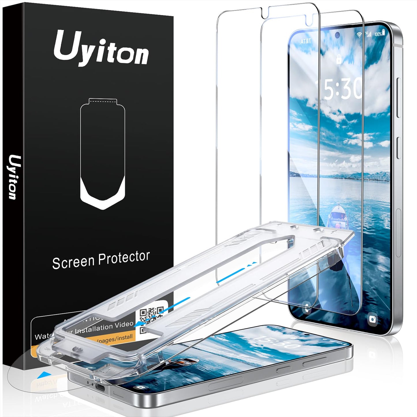 Uyiton UnBreak-Glass for Samsung Galaxy S25+ Plus/ S24+ Plus Screen Protector, [Ultrasonic Fingerprint Support][Auto-Alignment F