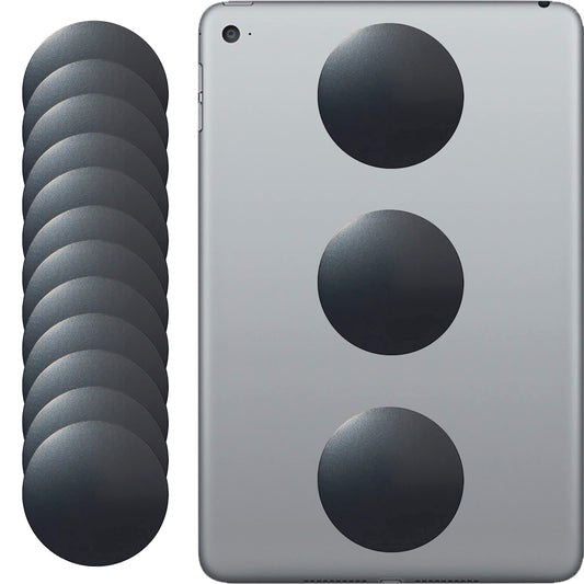 Tablet Metal Plates for Magnetic Car Mount, Wall, Magnets Kit. Replacement Set 2.4 of 12 Large Black Round Iron Discs for DIY, C