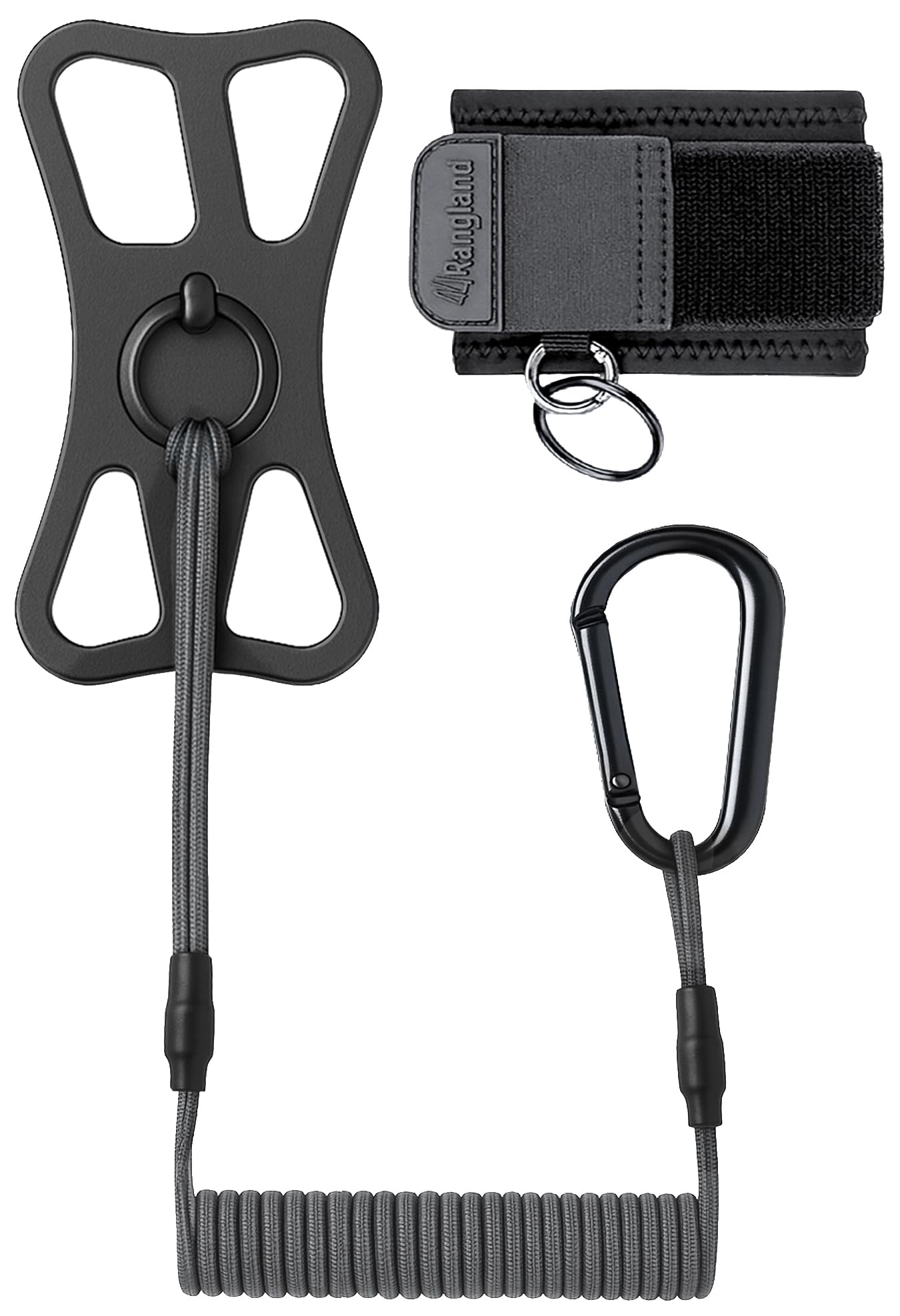 RANGLAND ACTIV-X Cell Phone Tether and Carabiner with Neoprene Wrist Mount Option Included (Universal Size-Fit) Ultra Secure Pho