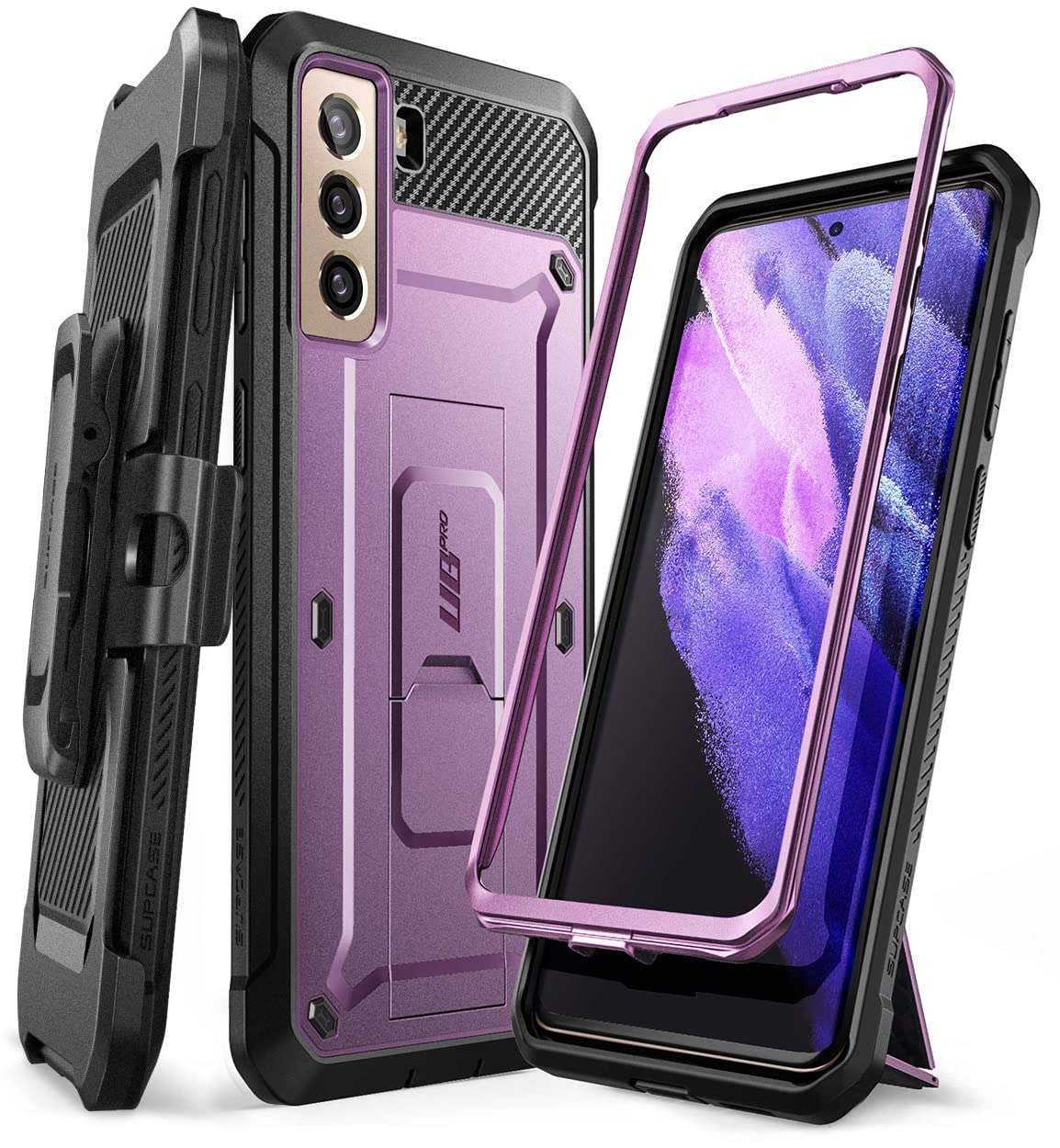 SUPCASE for Samsung Galaxy S21+ Plus Case with Stand (Unicorn Beetle Pro), [Built-in Front Frame & Belt-Clip] [Military-Grade Pr