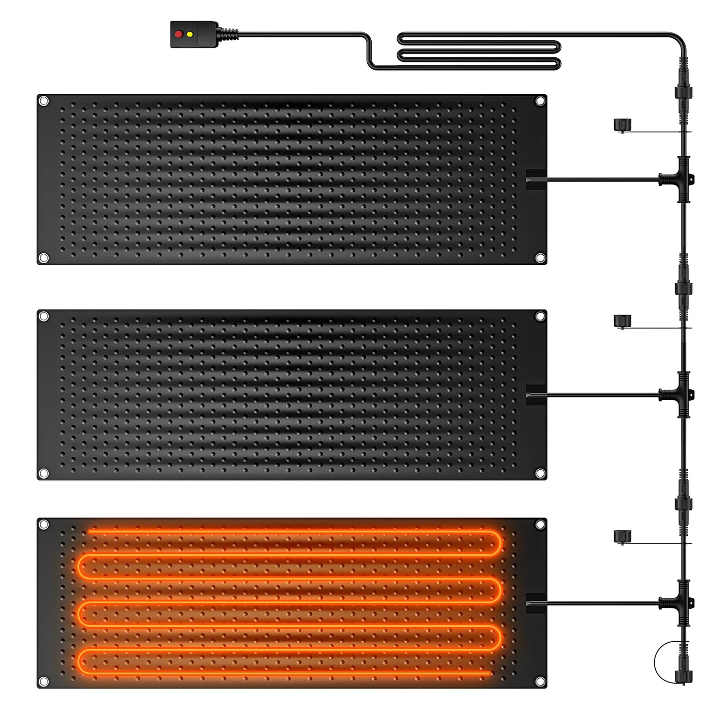 funomo 3 Pack 10 x 30 Heated Snow Melting Mats - Heated Outdoor Mats for Walkways - Electric Snow Melting Mats for Decks and Sid