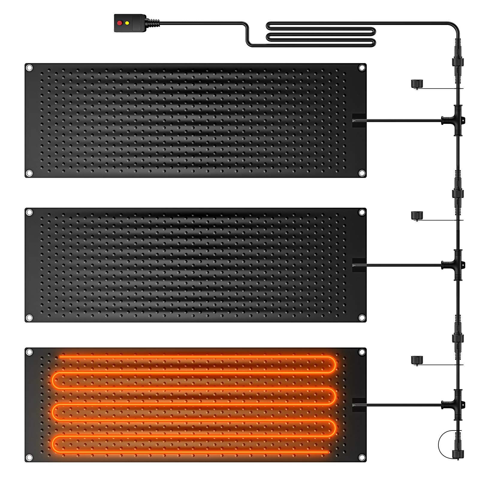 funomo 3 Pack 10 x 30 Heated Snow Melting Mats - Heated Outdoor Mats for Walkways - Electric Snow Melting Mats for Decks and Sid