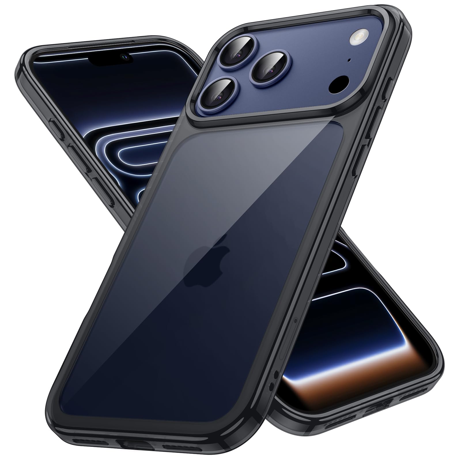 JETech Case for iPhone 17 Pro Max 6.9-Inch, Non-Yellowing Shockproof Phone Bumper Cover, Anti-Scratch Clear Back (Black)
